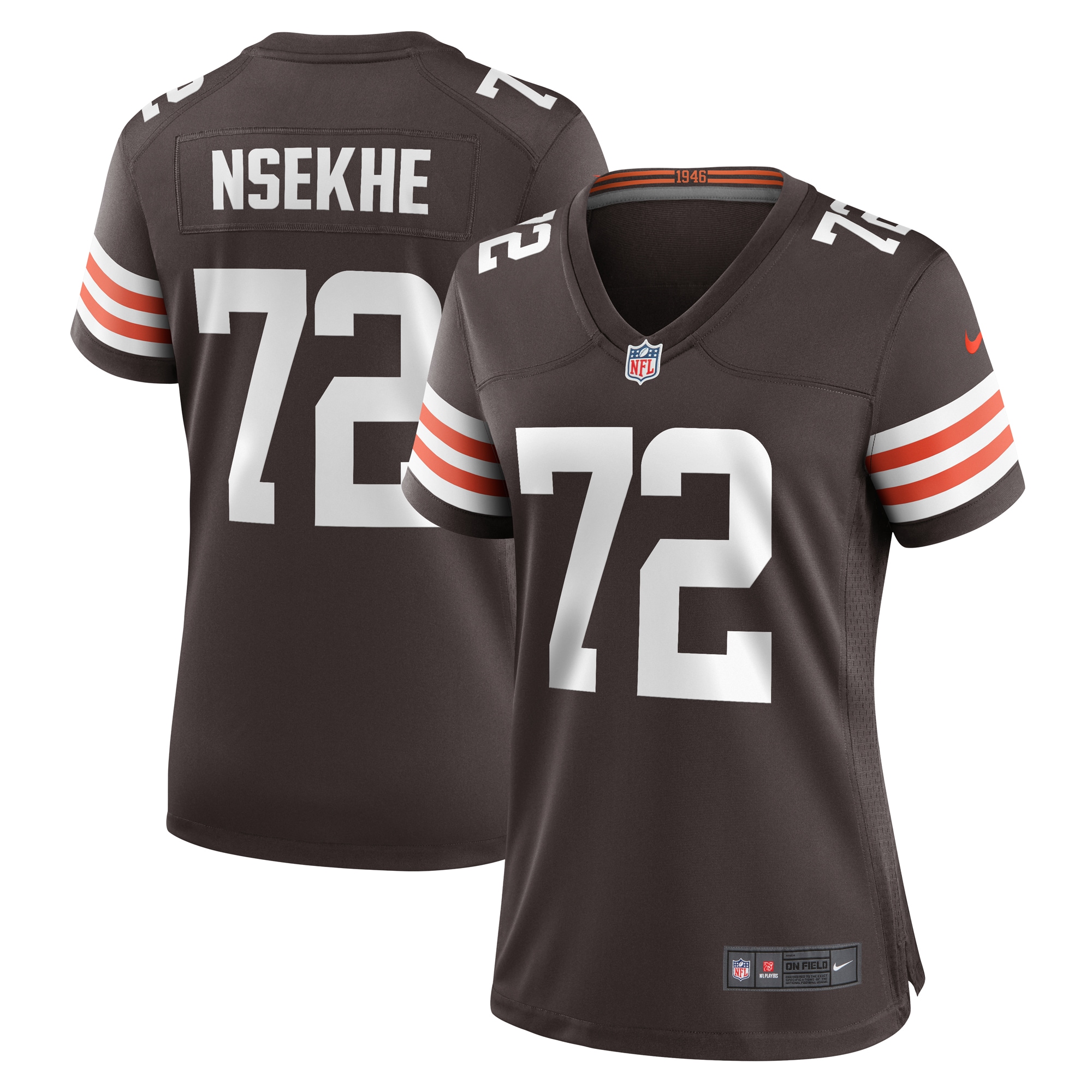 Women's Cleveland Browns Ty Nsekhe Brown Game Jersey JS7365 Saliibo