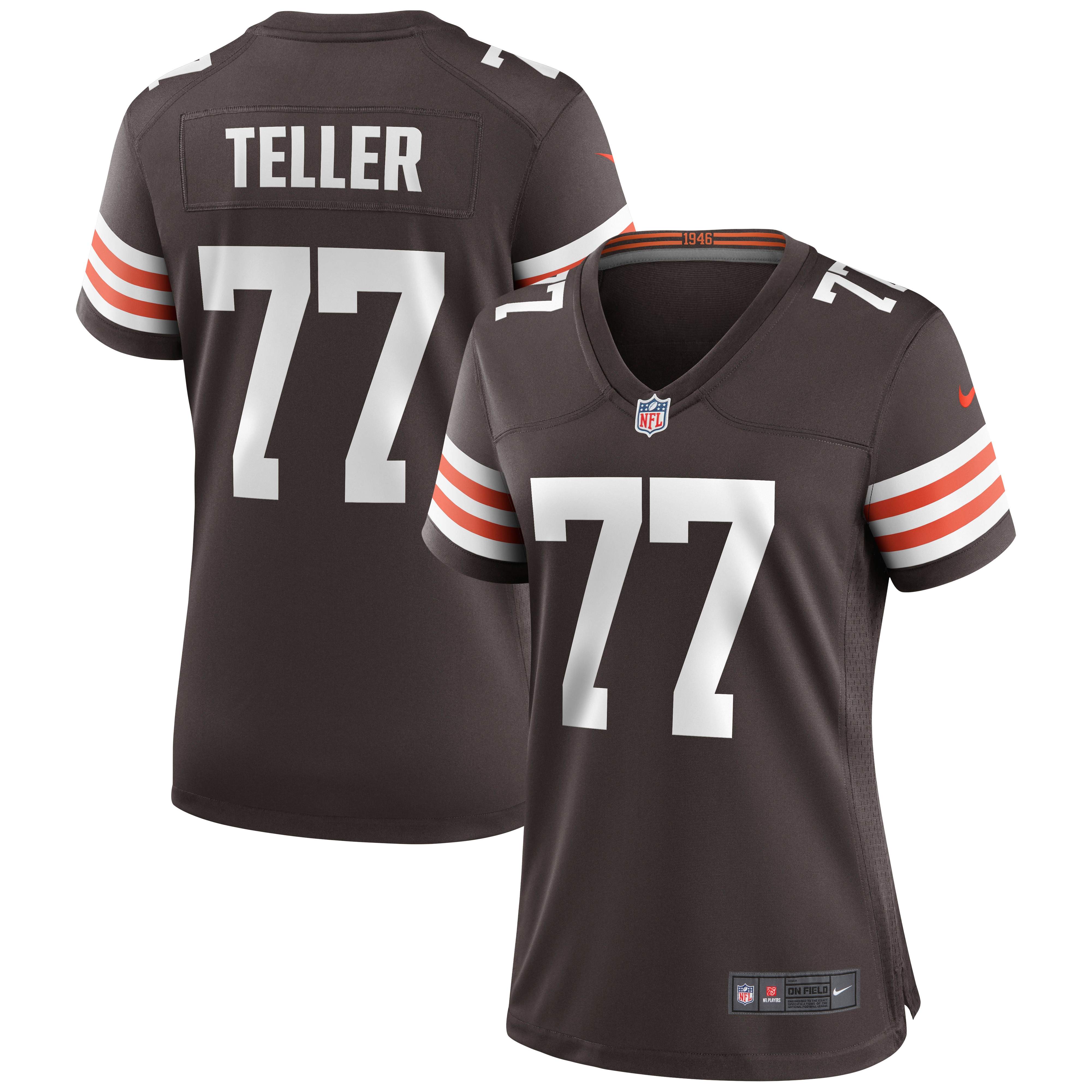 Women's Cleveland Browns Wyatt Teller Brown Game Jersey JS9196 Saliibo