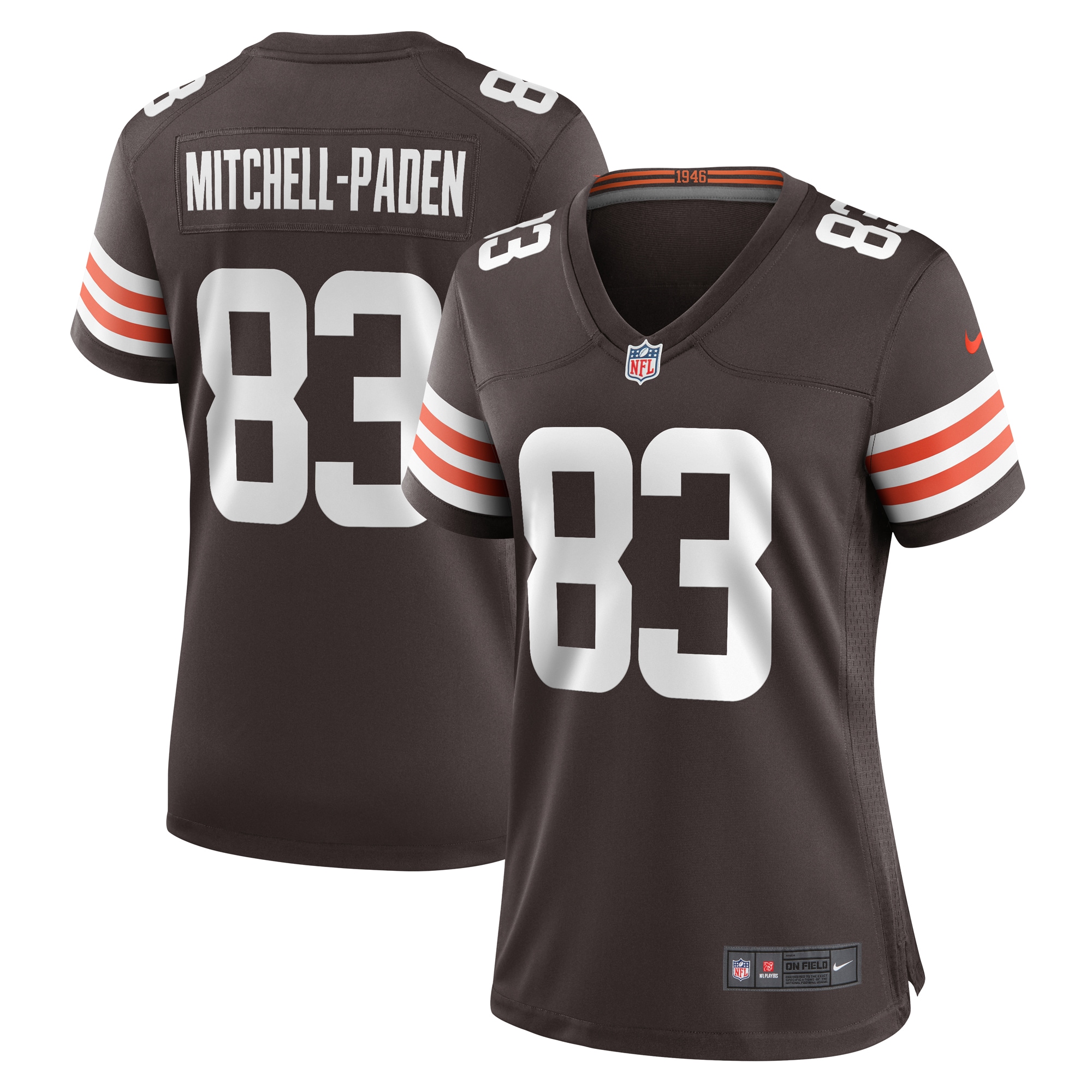 Women's Cleveland Browns Zaire Mitchell-Paden Brown Team Game Jersey JS2014 Saliibo