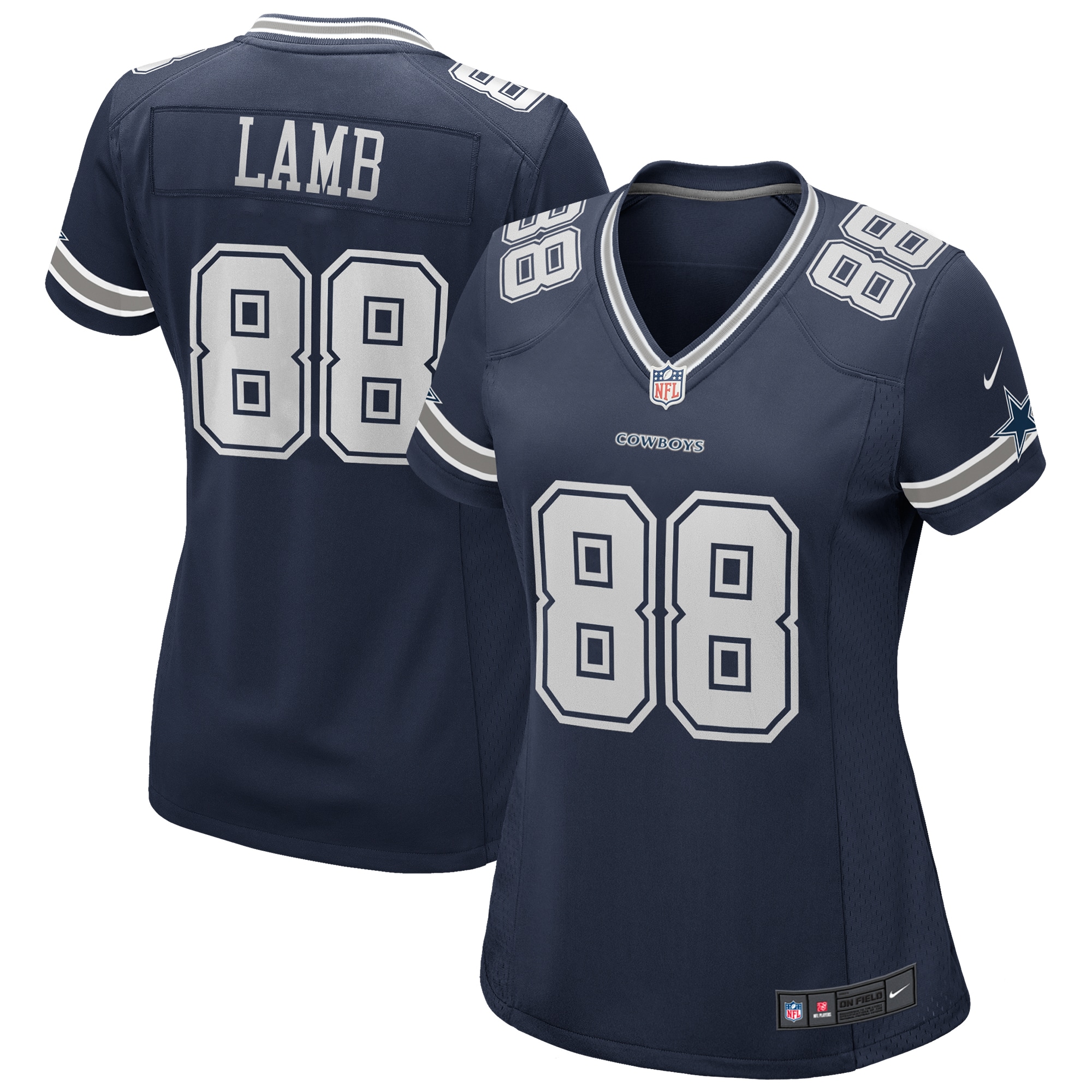 Women's Dallas Cowboys CeeDee Lamb Navy Game Jersey JS7214 Saliibo