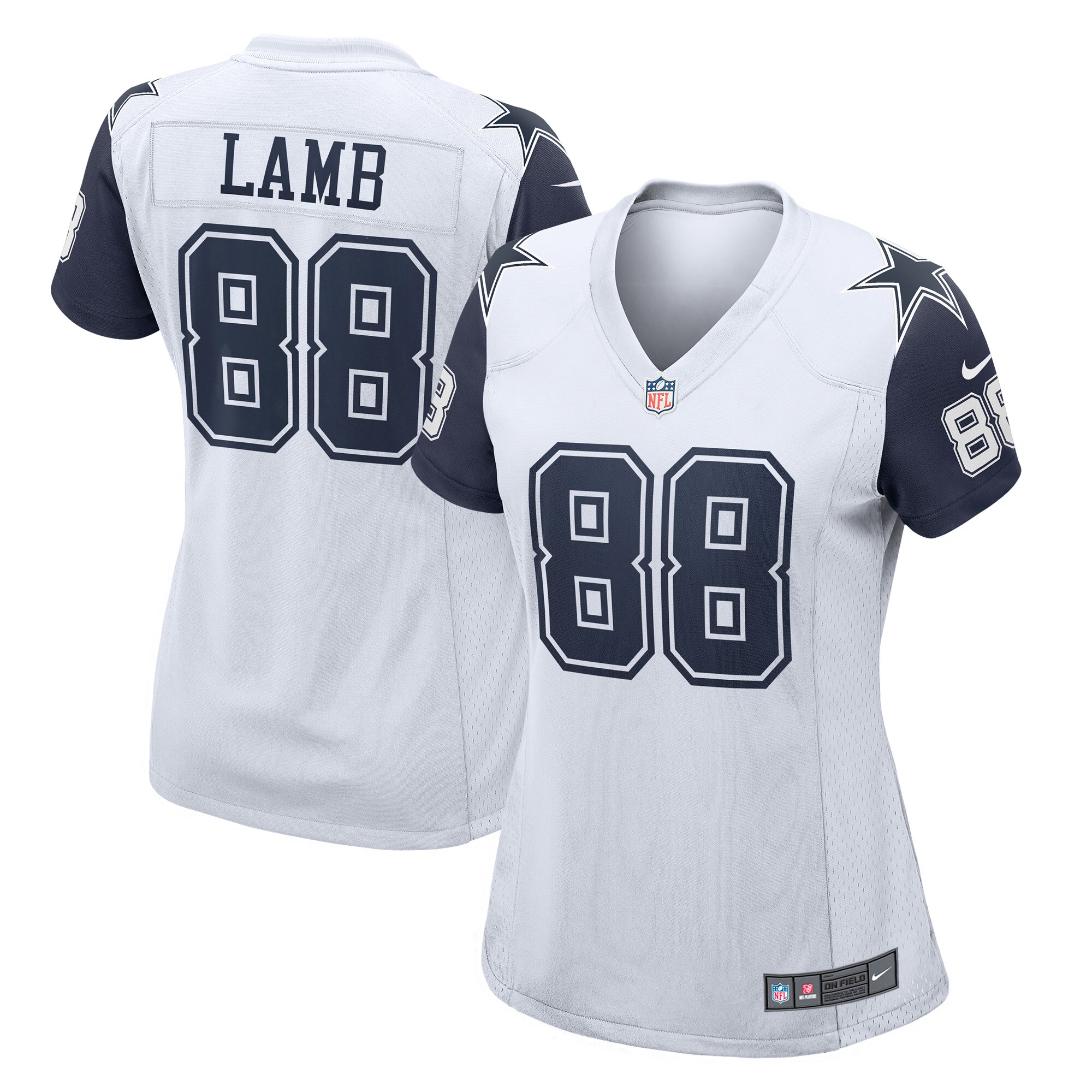 Women's Dallas Cowboys CeeDee Lamb White 2nd Alternate Game Jersey JS1894 Saliibo
