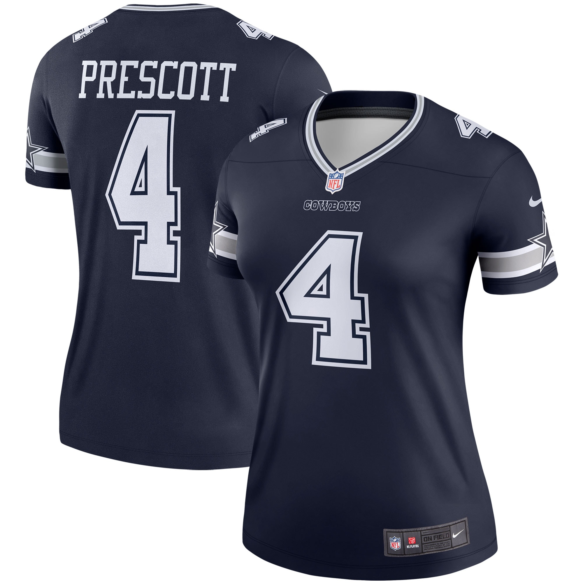 Women's Dallas Cowboys Dak Prescott Navy Legend Player Performance Top JS2373 Saliibo