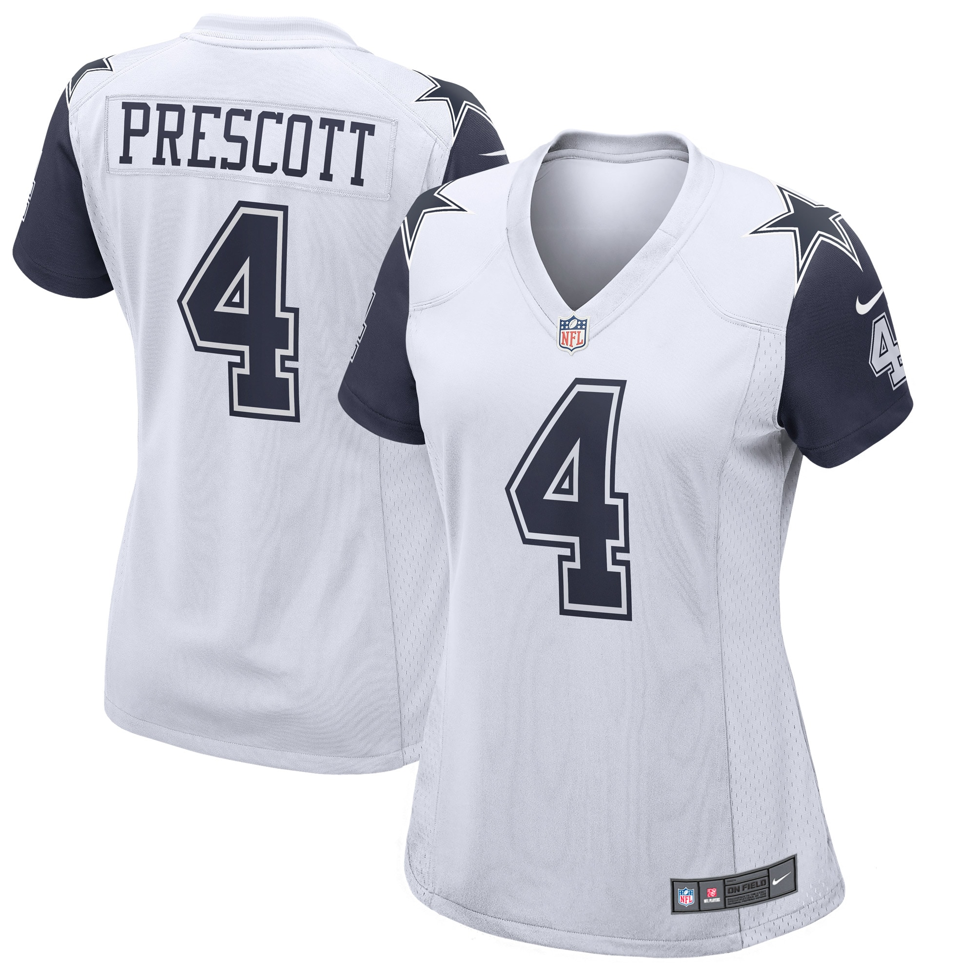 Women's Dallas Cowboys Dak Prescott White Alternate Game Jersey JS3550 Saliibo