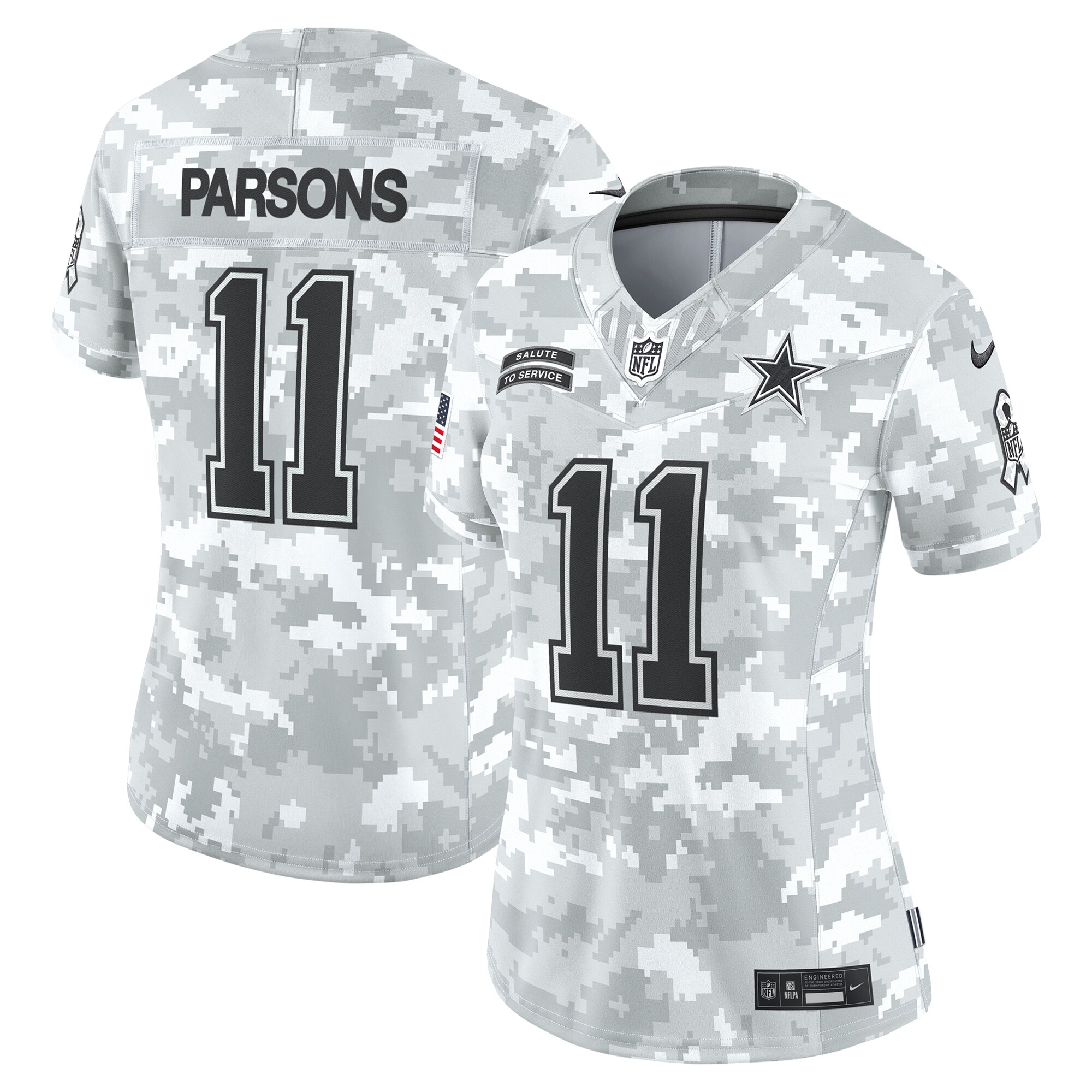 Women's Dallas Cowboys Micah Parsons Arctic Camo 2024 Salute to Service Limited Jersey JS4030 Saliibo