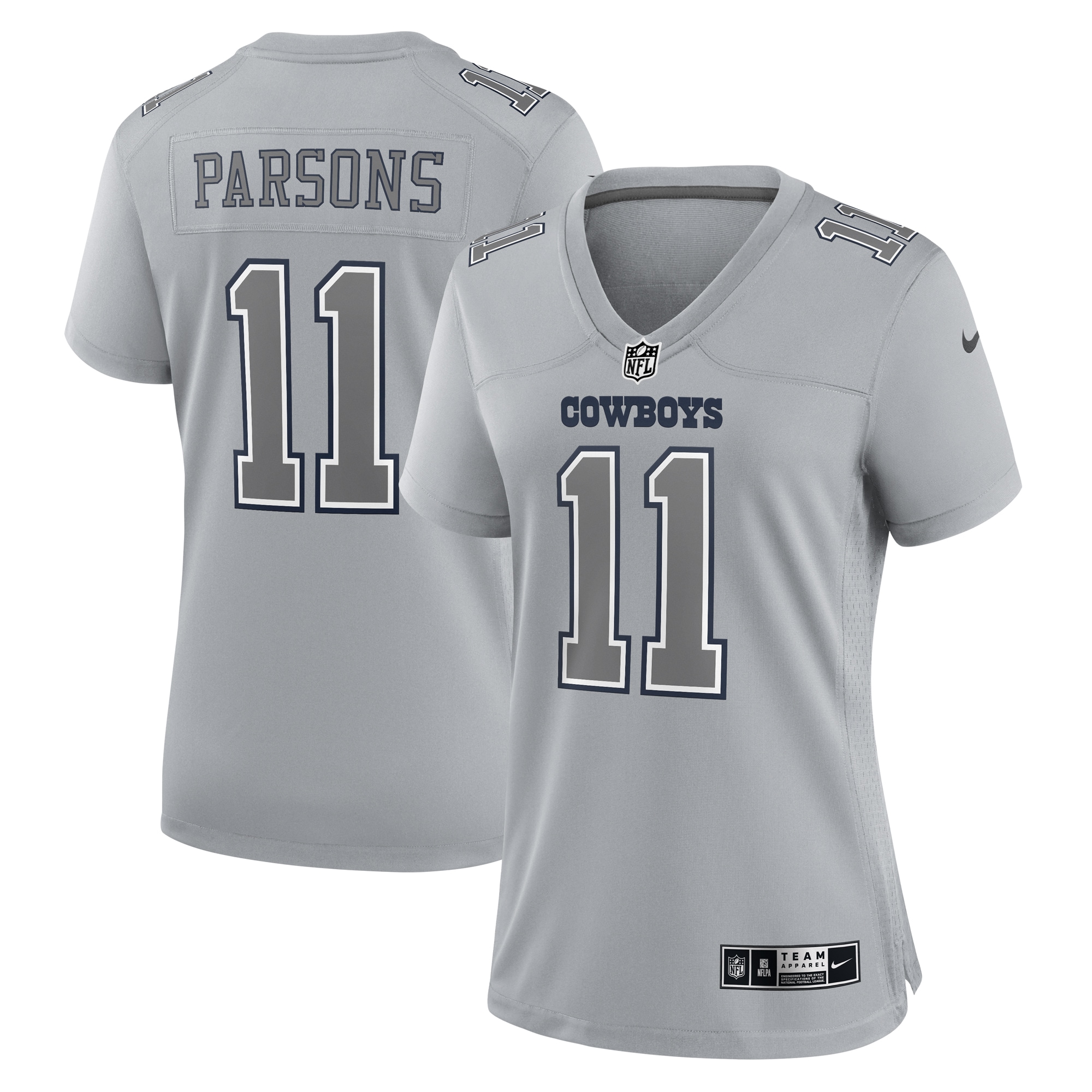 Women's Dallas Cowboys Micah Parsons Gray Atmosphere Fashion Game Jersey JS8472 Saliibo