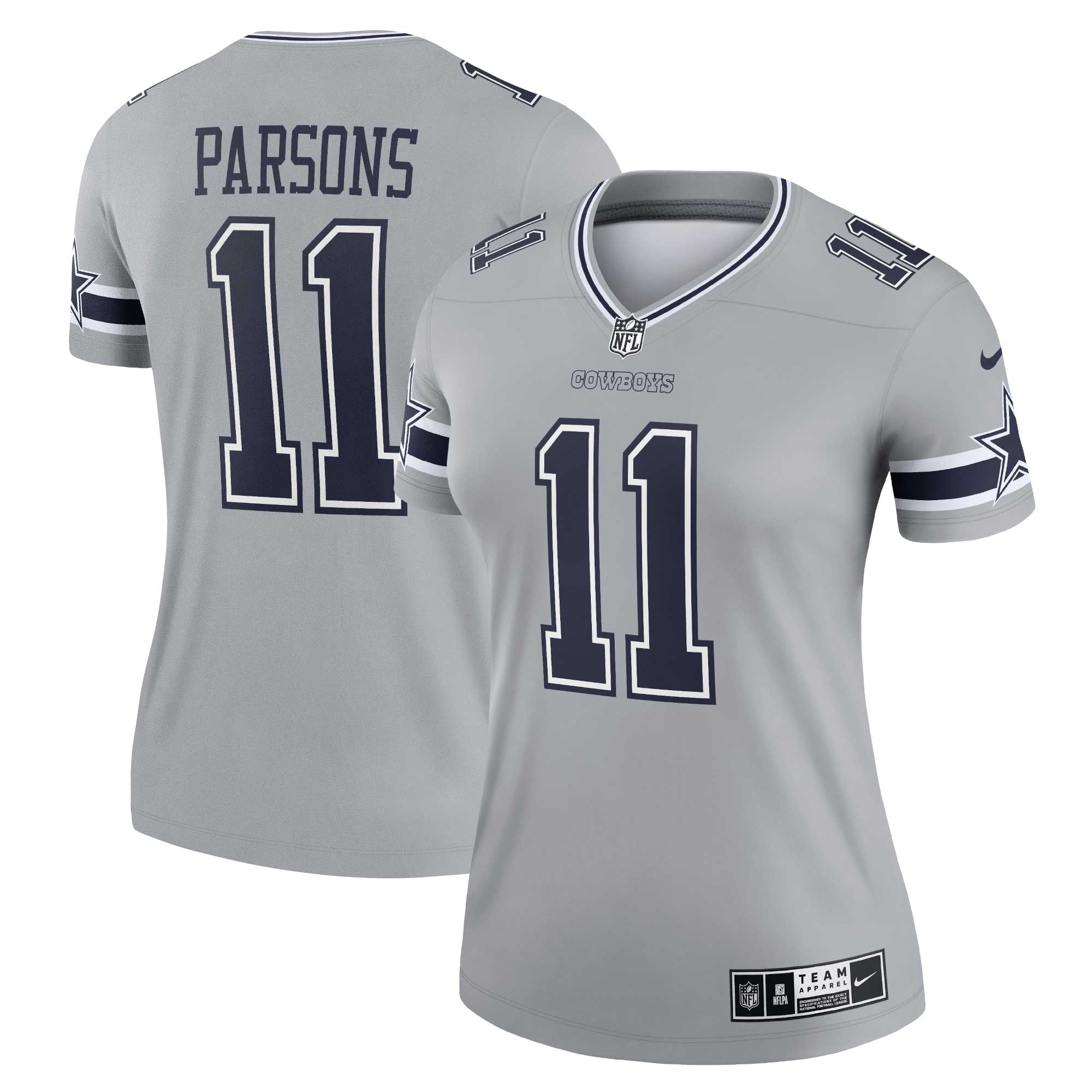 Women's Dallas Cowboys Micah Parsons Silver Inverted Legend Jersey JS6732 Saliibo