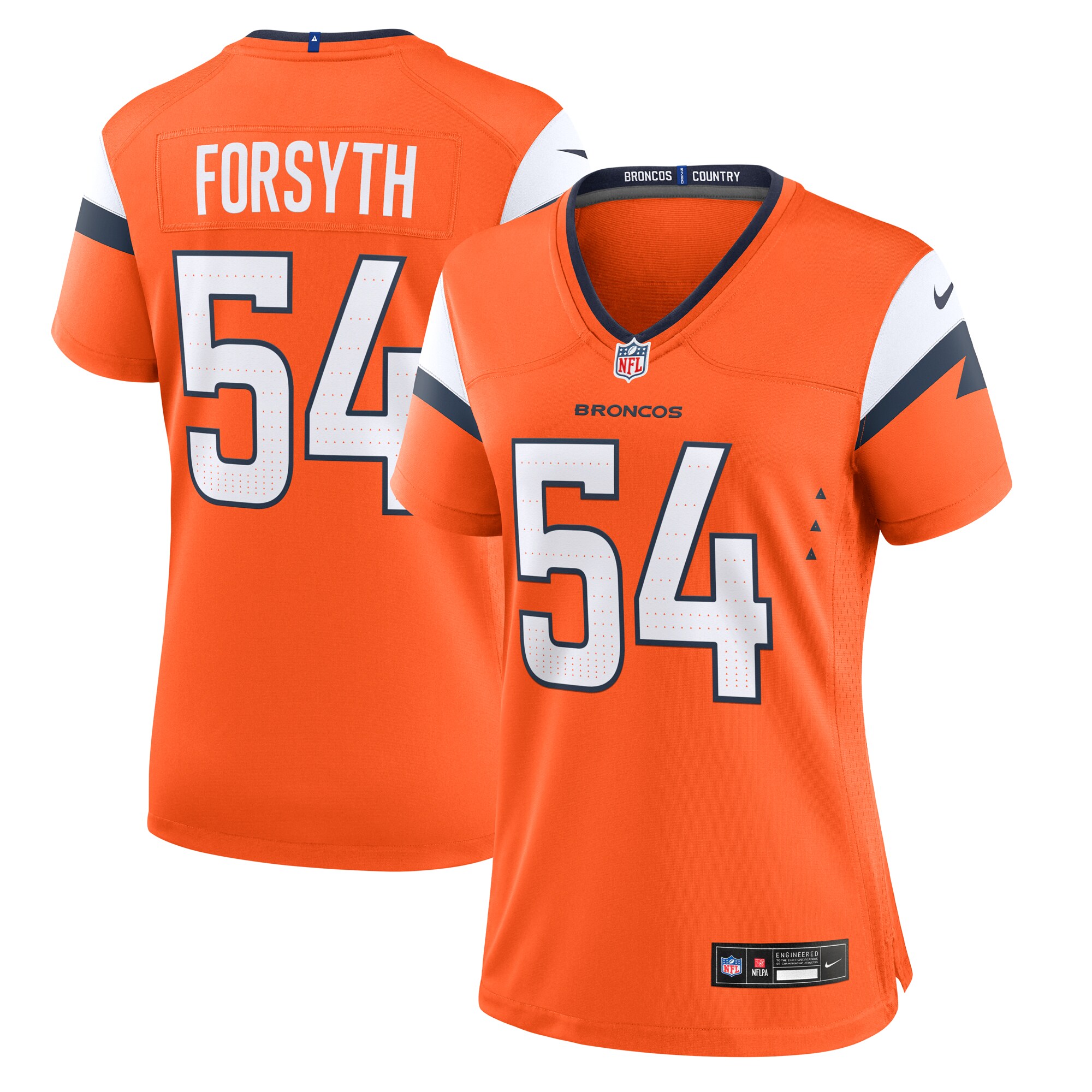 Women's Denver Broncos Alex Forsyth Orange Team Game Jersey JS2685 Saliibo