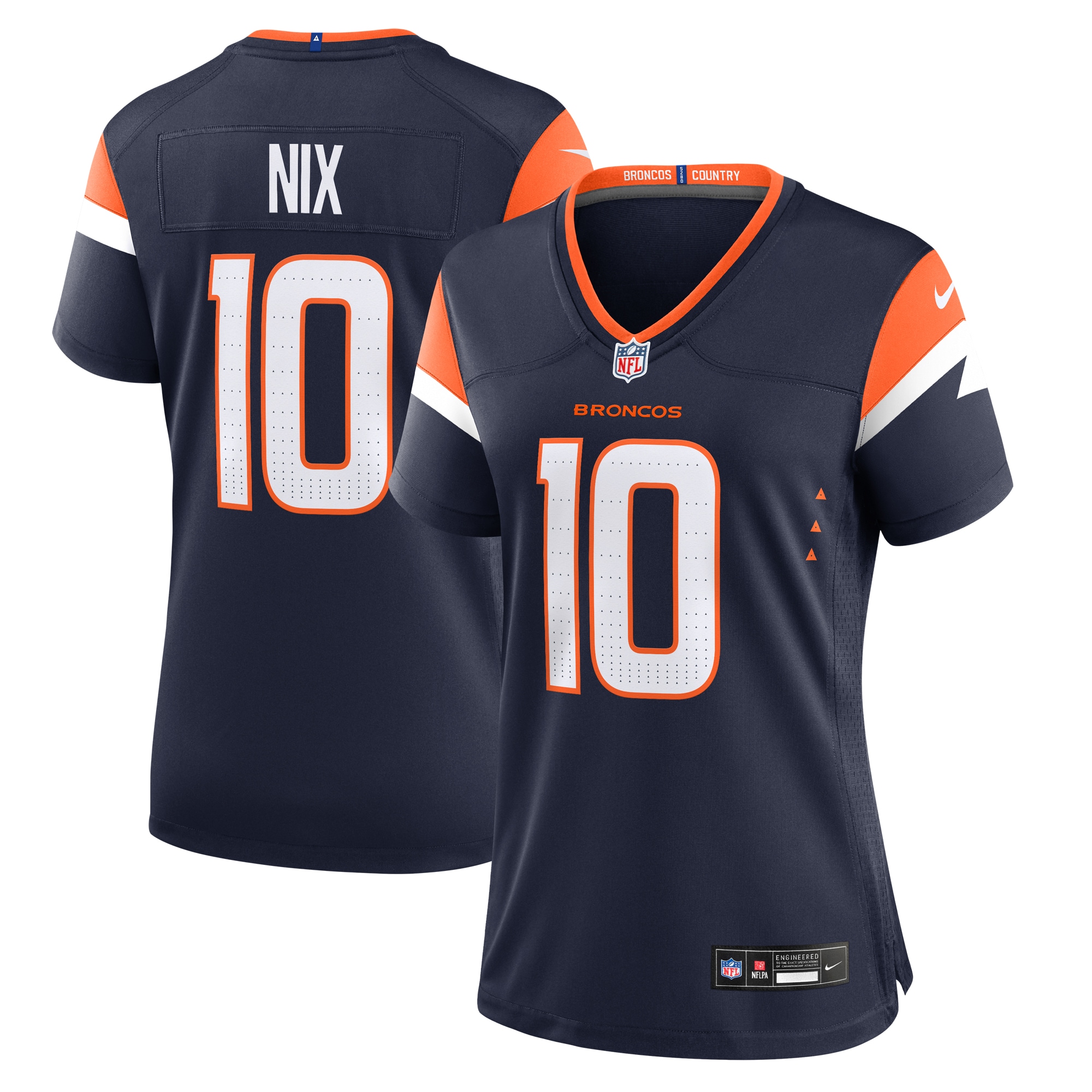 Women's Denver Broncos Bo Nix Navy Alternate Game Jersey JS9403 Saliibo