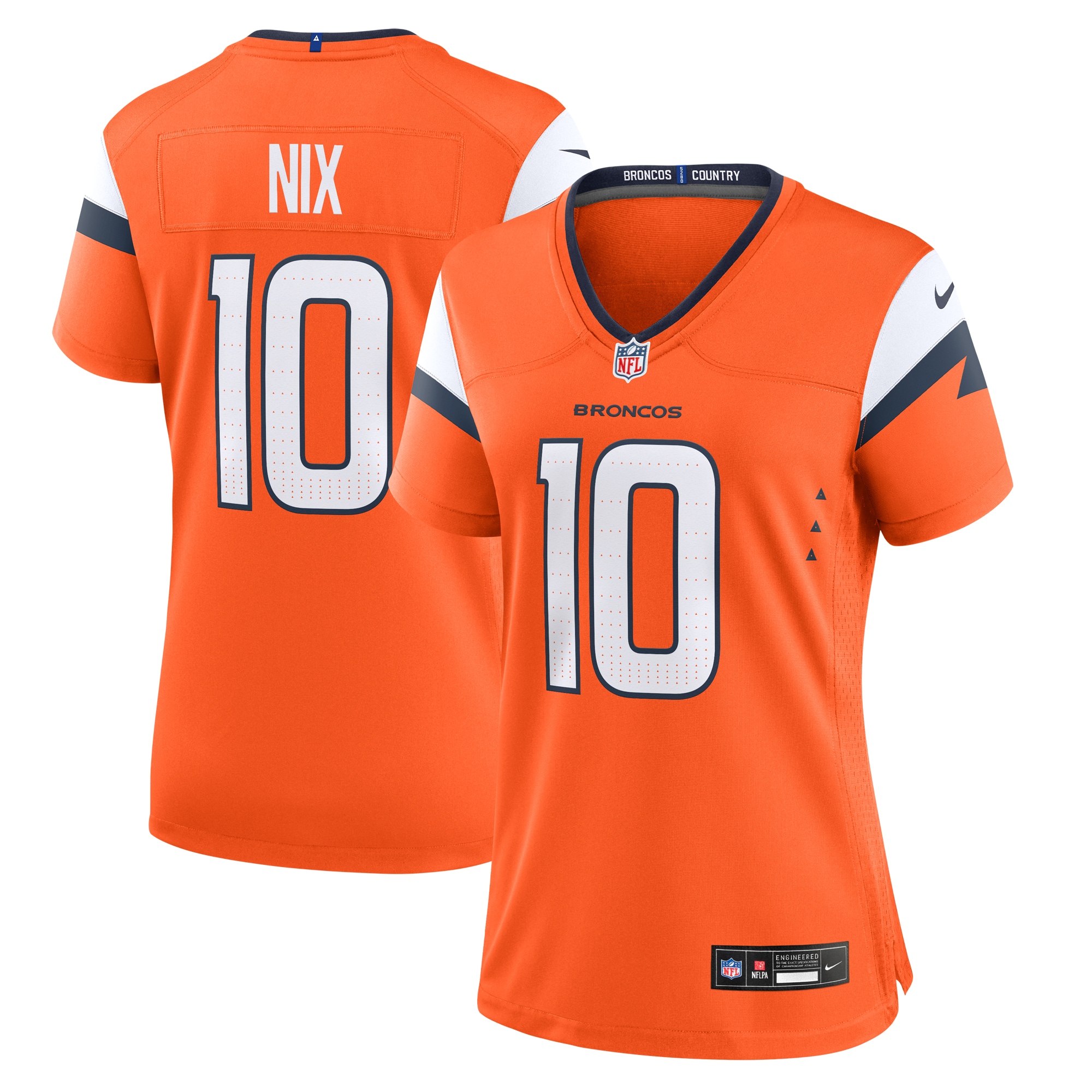 Women's Denver Broncos Bo Nix Orange Game Jersey JS7544 Saliibo