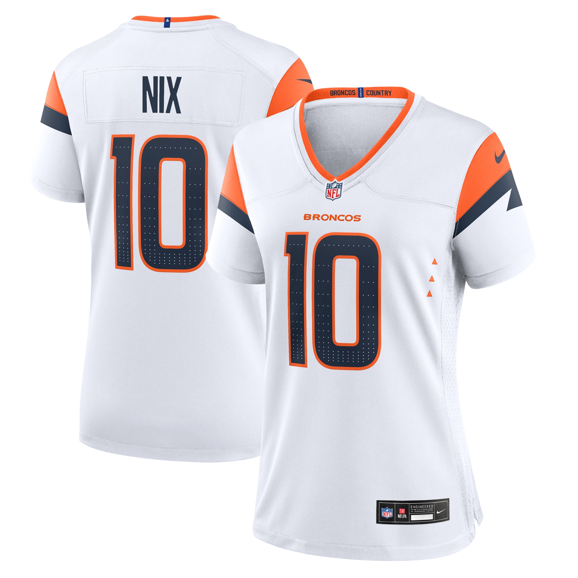 Women's Denver Broncos Bo Nix White Game Jersey JS4538 Saliibo