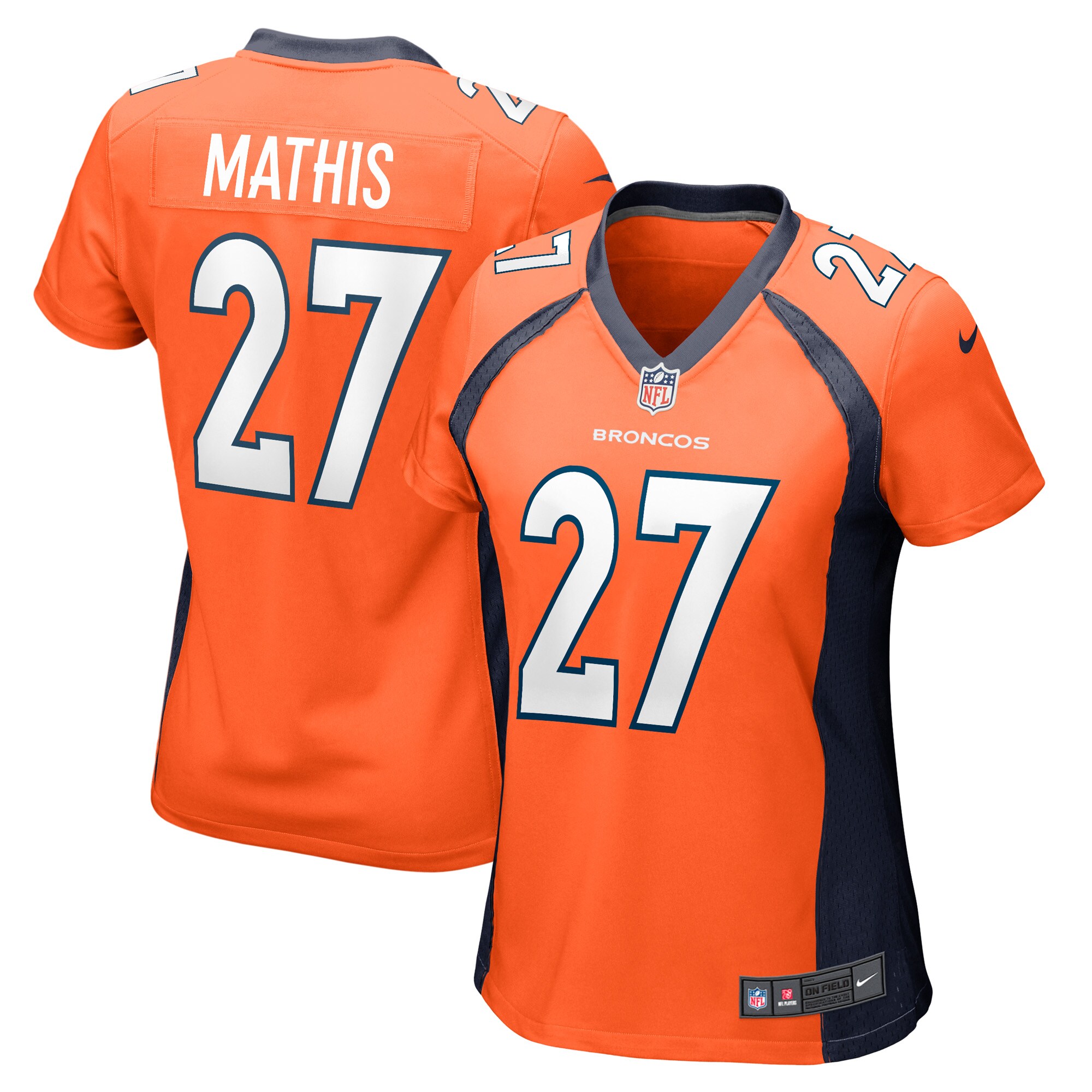 Women's Denver Broncos Damarri Mathis Orange Game Player Jersey JS7973 Saliibo