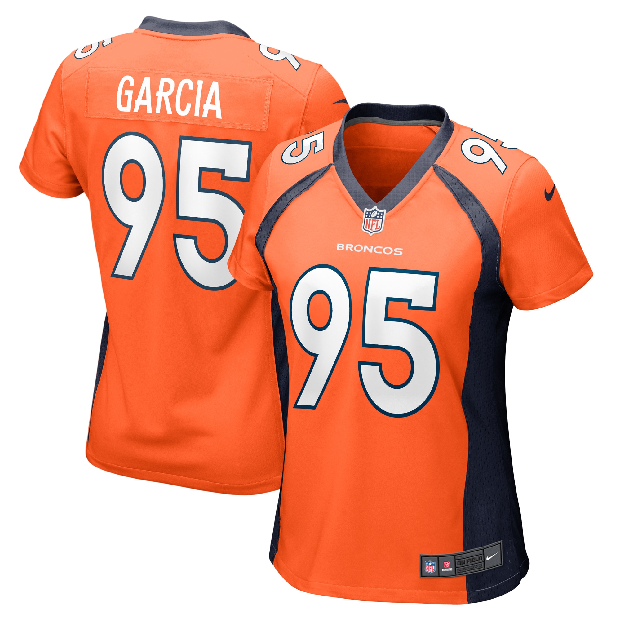 Women's Denver Broncos Elijah Garcia Orange Team Game Jersey JS8829 Saliibo