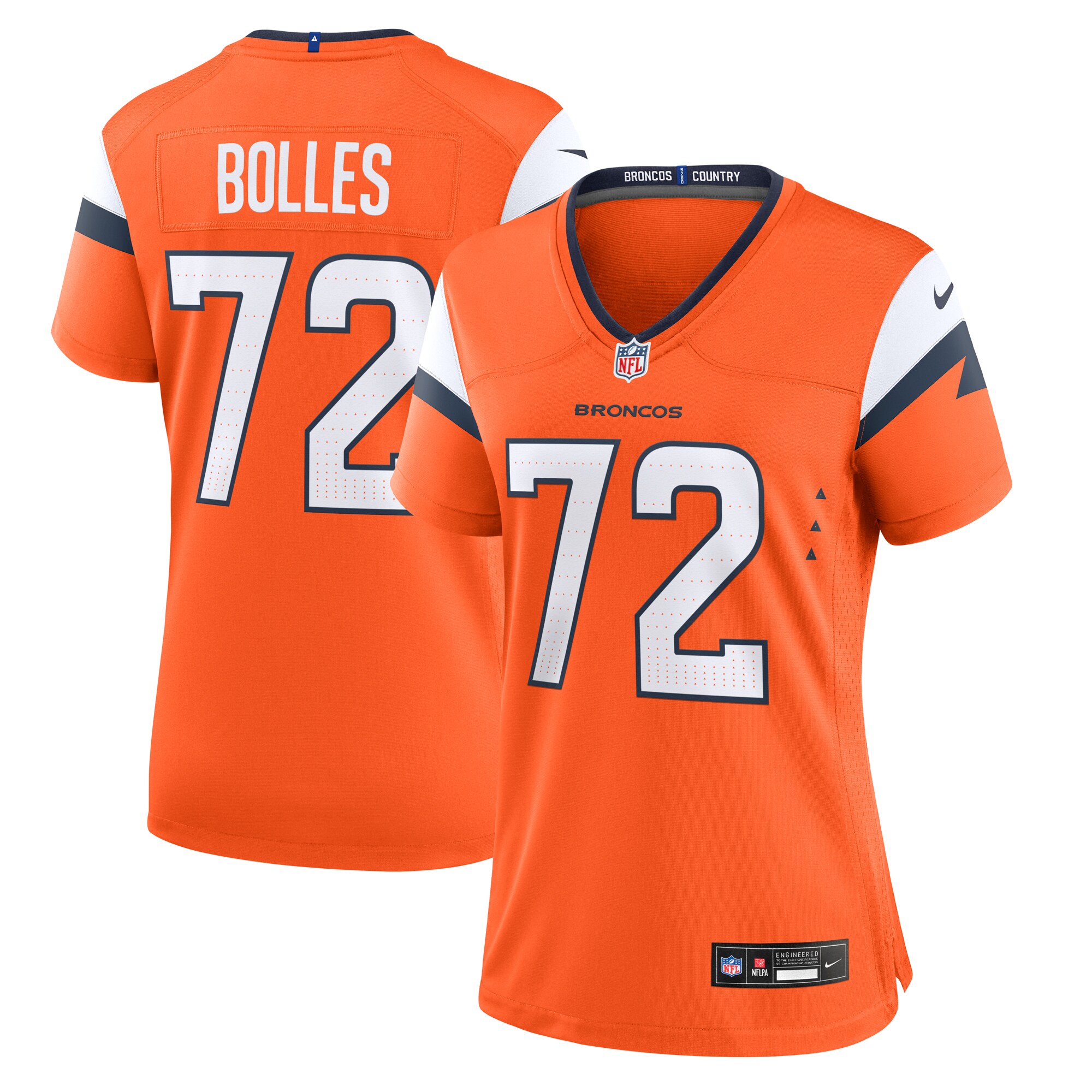 Women's Denver Broncos Garett Bolles Orange Team Game Jersey JS1754 Saliibo