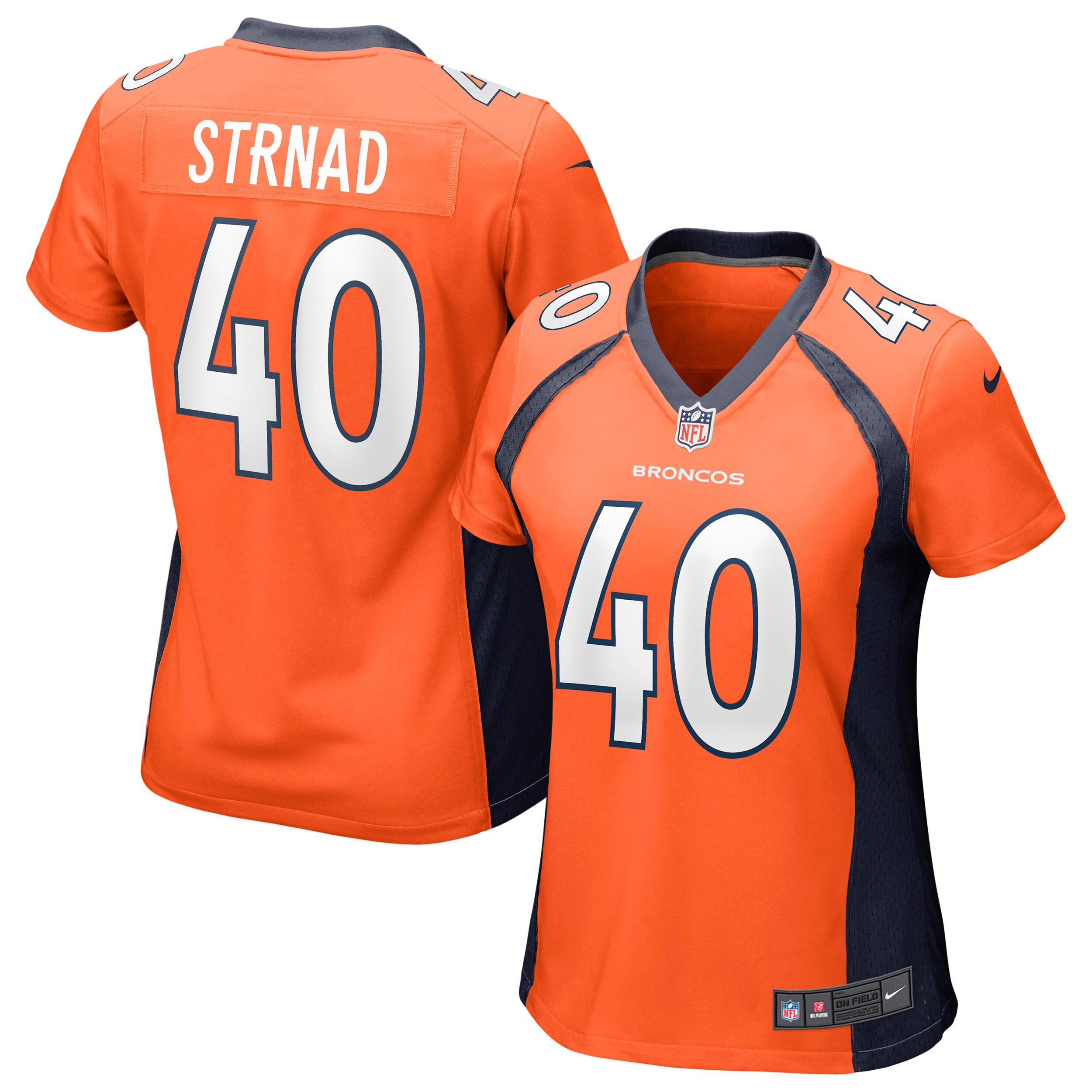 Women's Denver Broncos Justin Strnad Orange Game Jersey JS1222 Saliibo