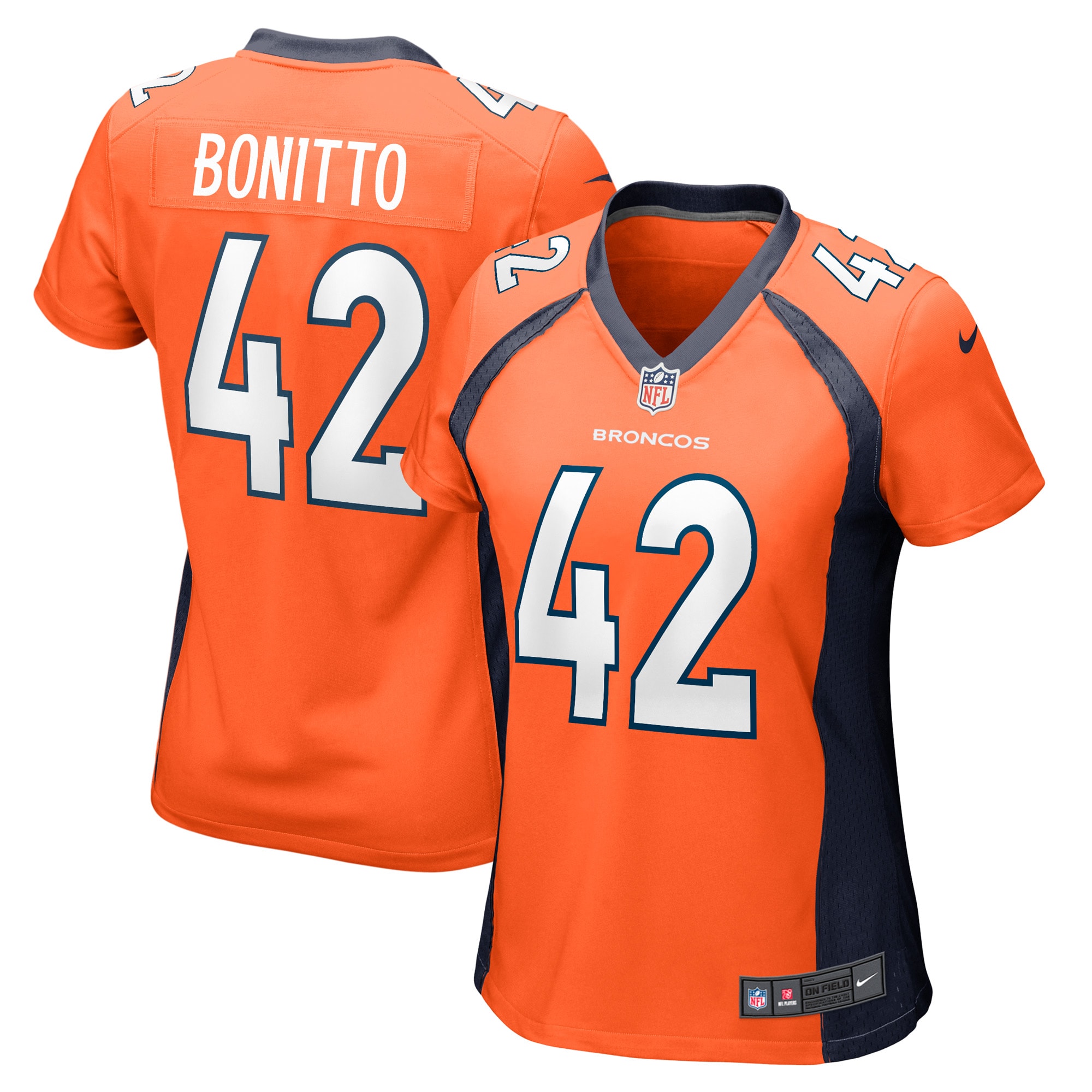 Women's Denver Broncos Nik Bonitto Orange Game Player Jersey JS1509 Saliibo