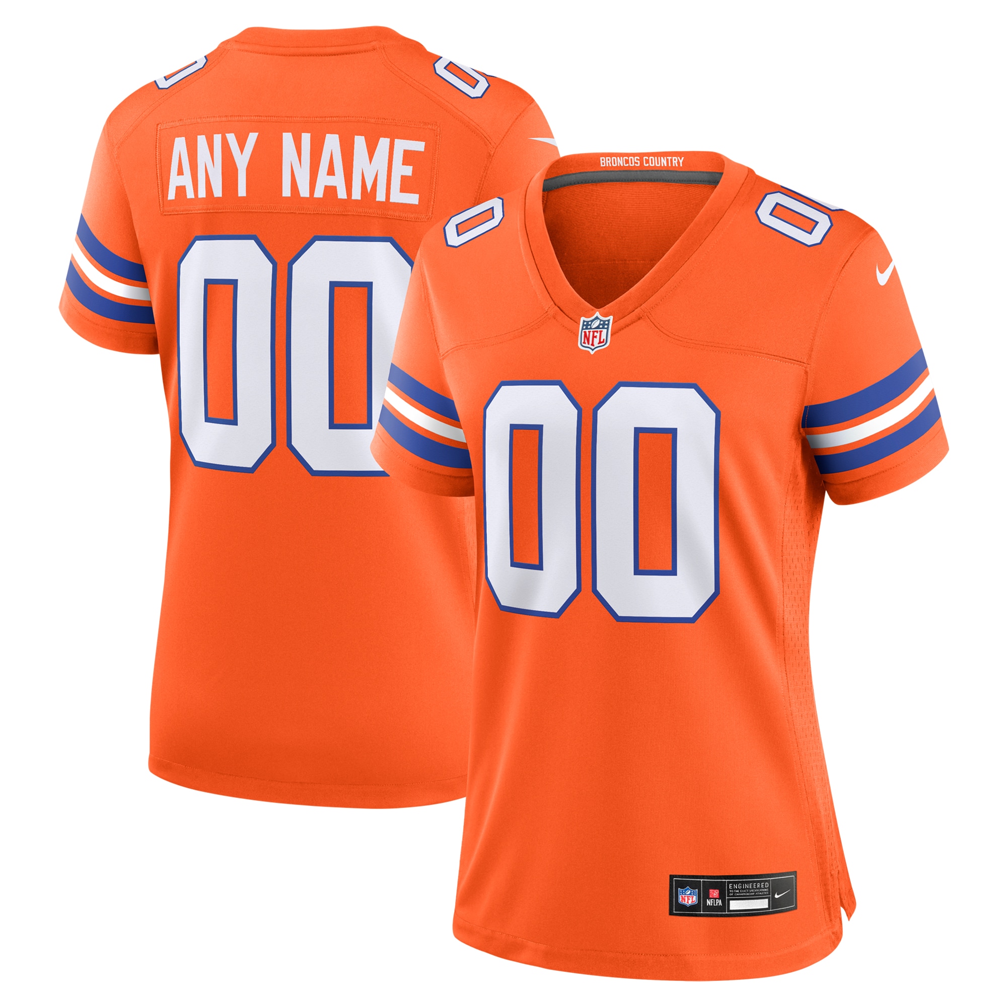Women's Denver Broncos Orange Mile High Collection 1977 Throwback Custom Game Jersey JS5117 Saliibo