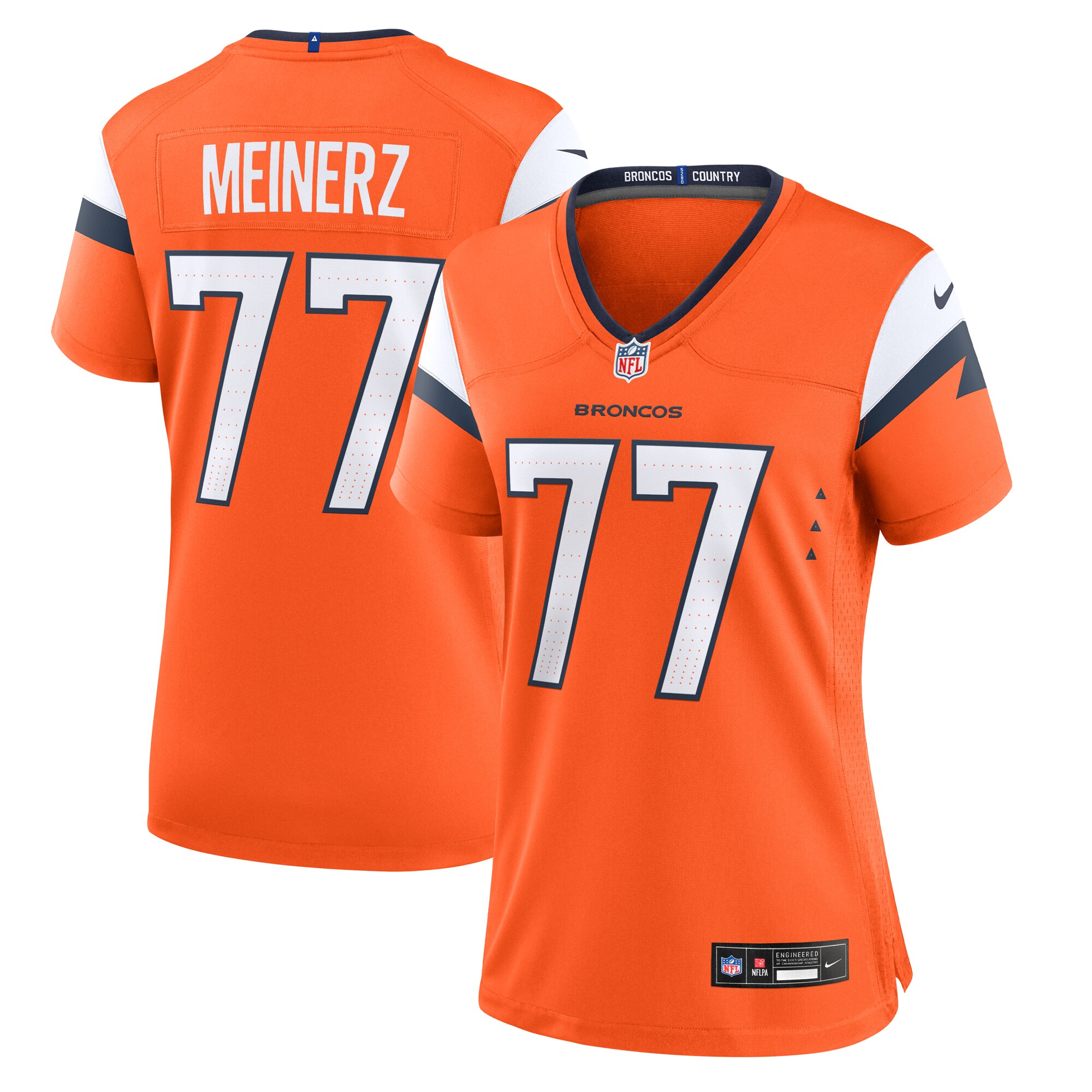 Women's Denver Broncos Quinn Meinerz Orange Team Game Jersey JS3708 Saliibo