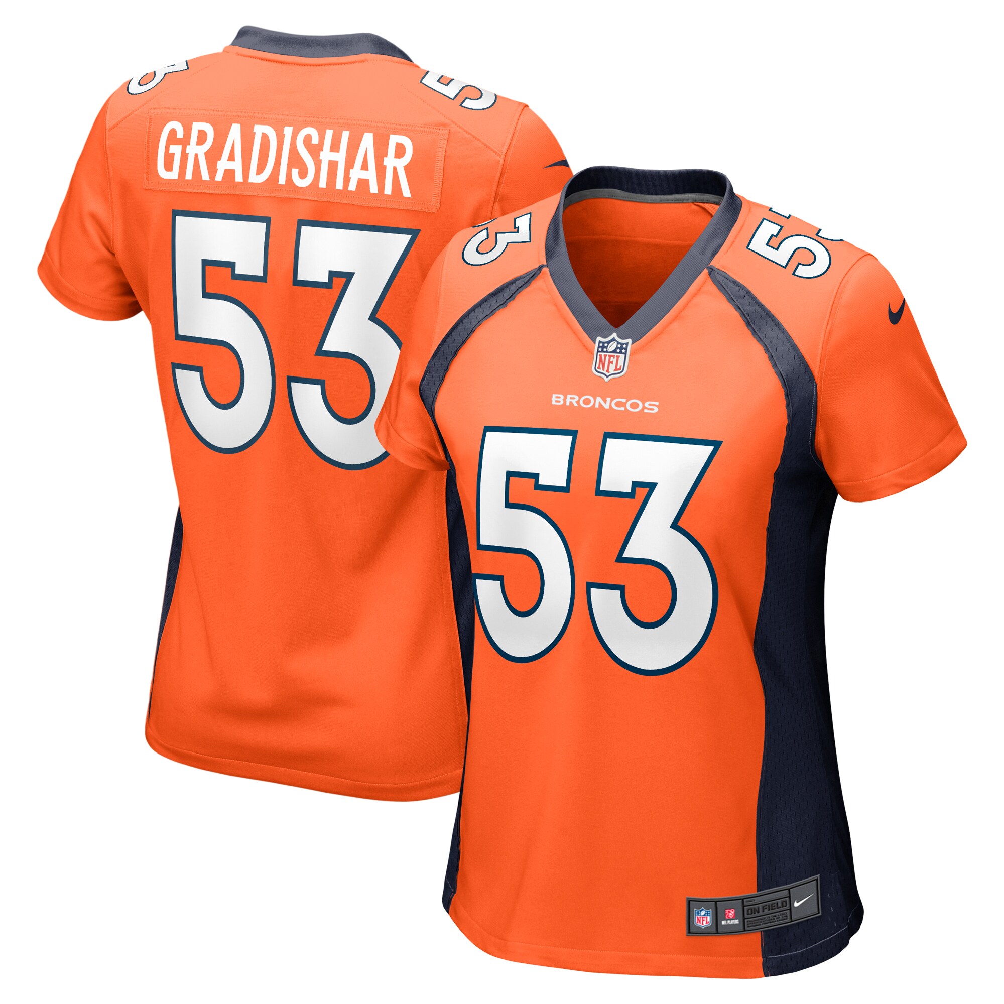 Women's Denver Broncos Randy Gradishar Orange Retired Player Game Jersey JS5507 Saliibo