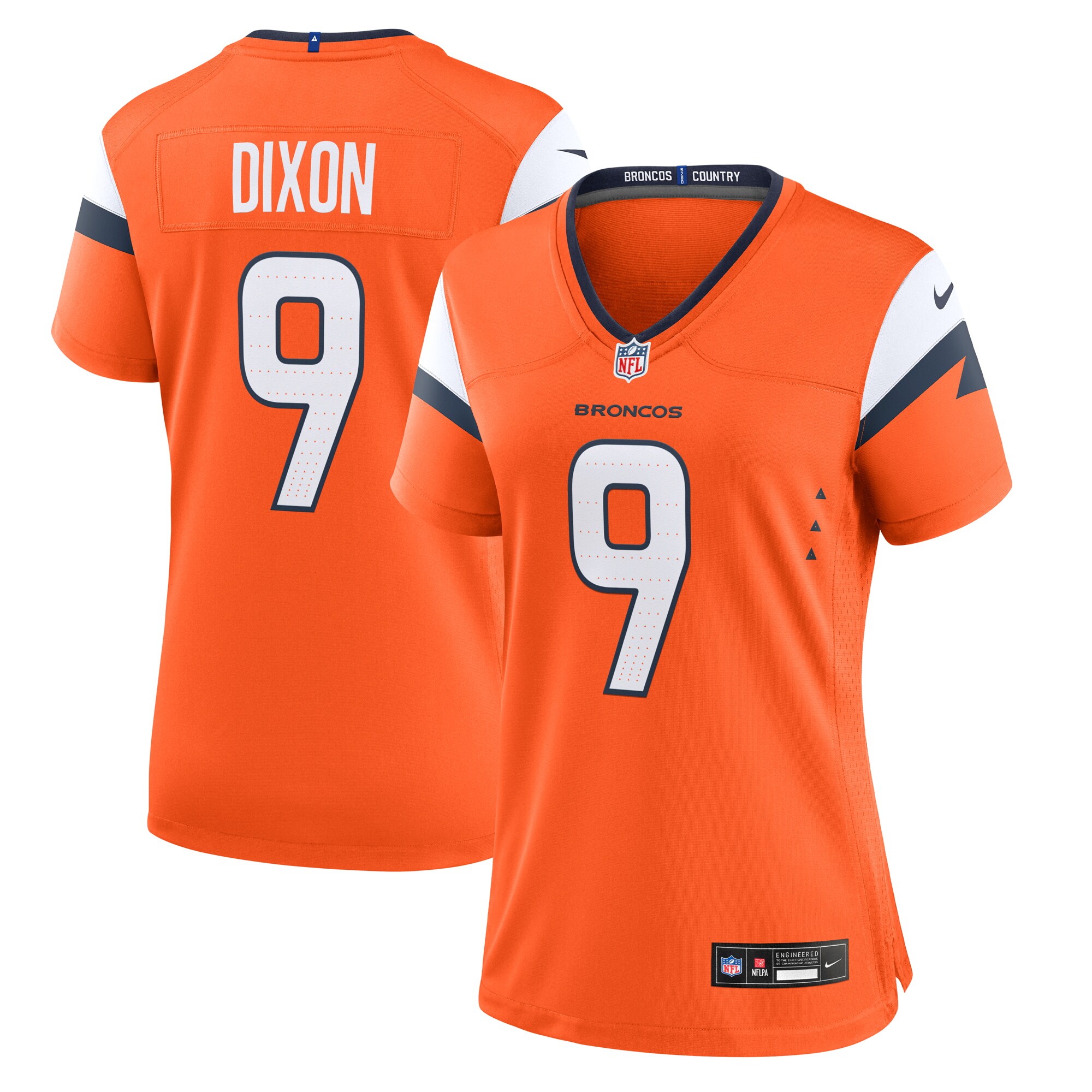 Women's Denver Broncos Riley Dixon Orange Team Game Jersey JS1394 Saliibo