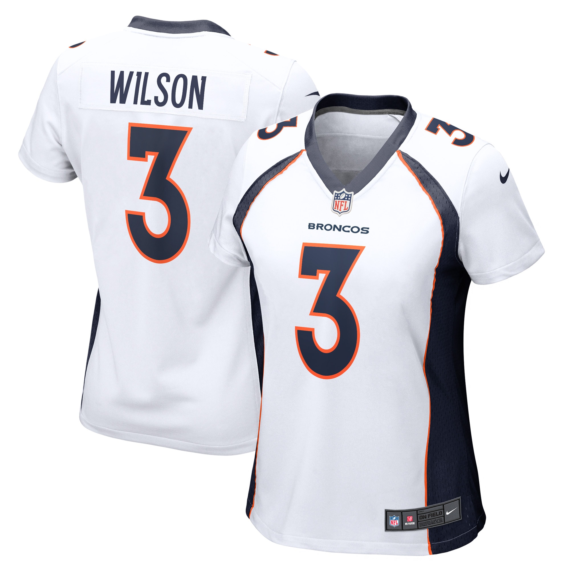 Women's Denver Broncos Russell Wilson White Player Jersey JS4679 Saliibo