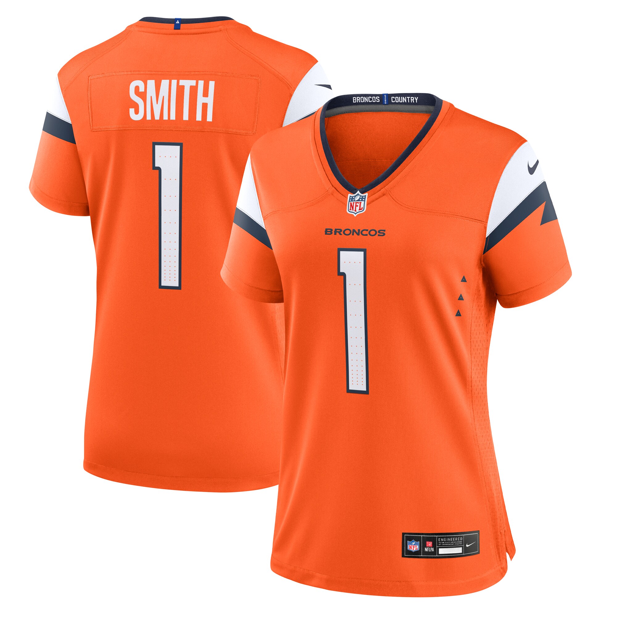 Women's Denver Broncos Tremon Smith Orange Team Game Jersey JS2329 Saliibo