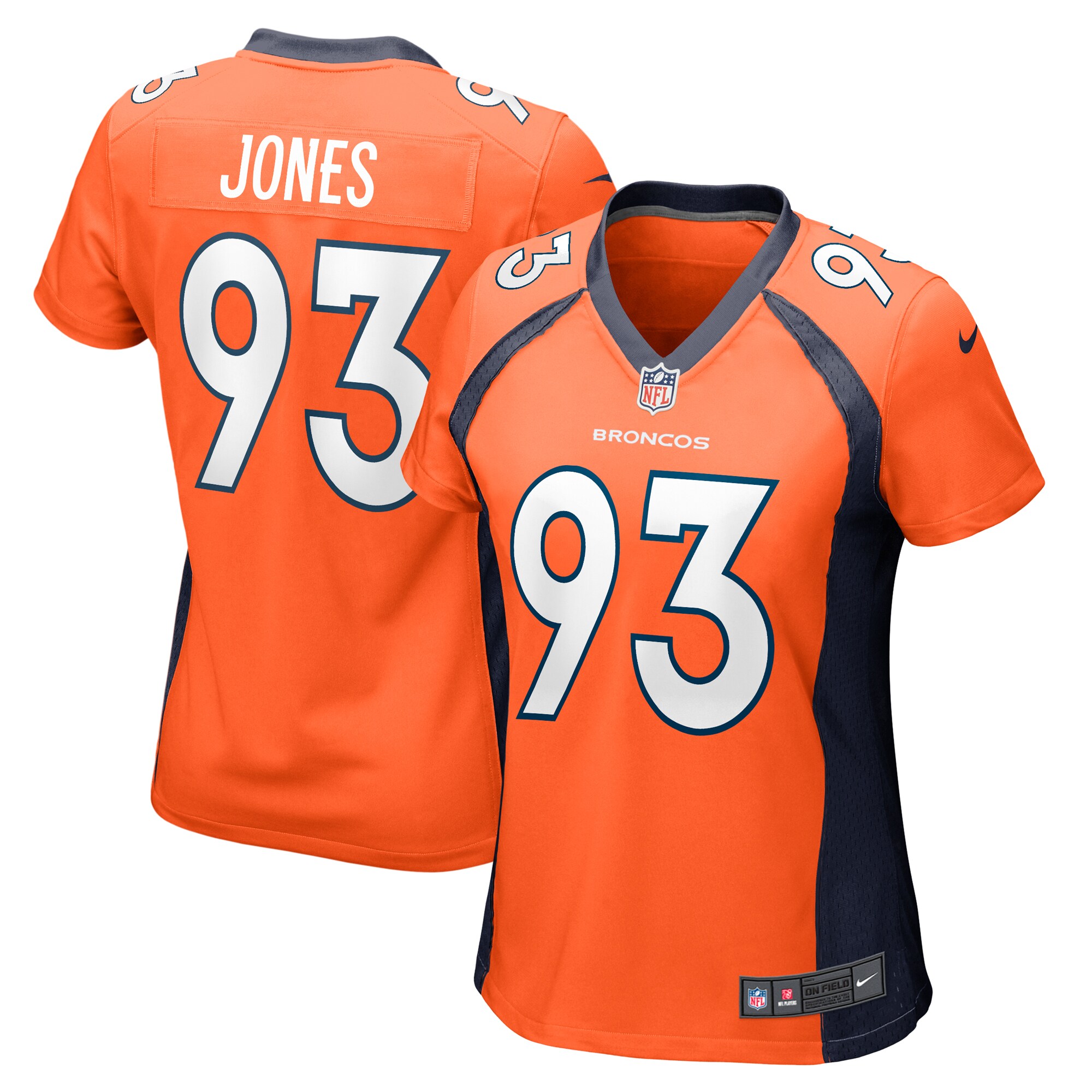 Women's Denver Broncos Troy Jones Orange Game Jersey JS8744 Saliibo
