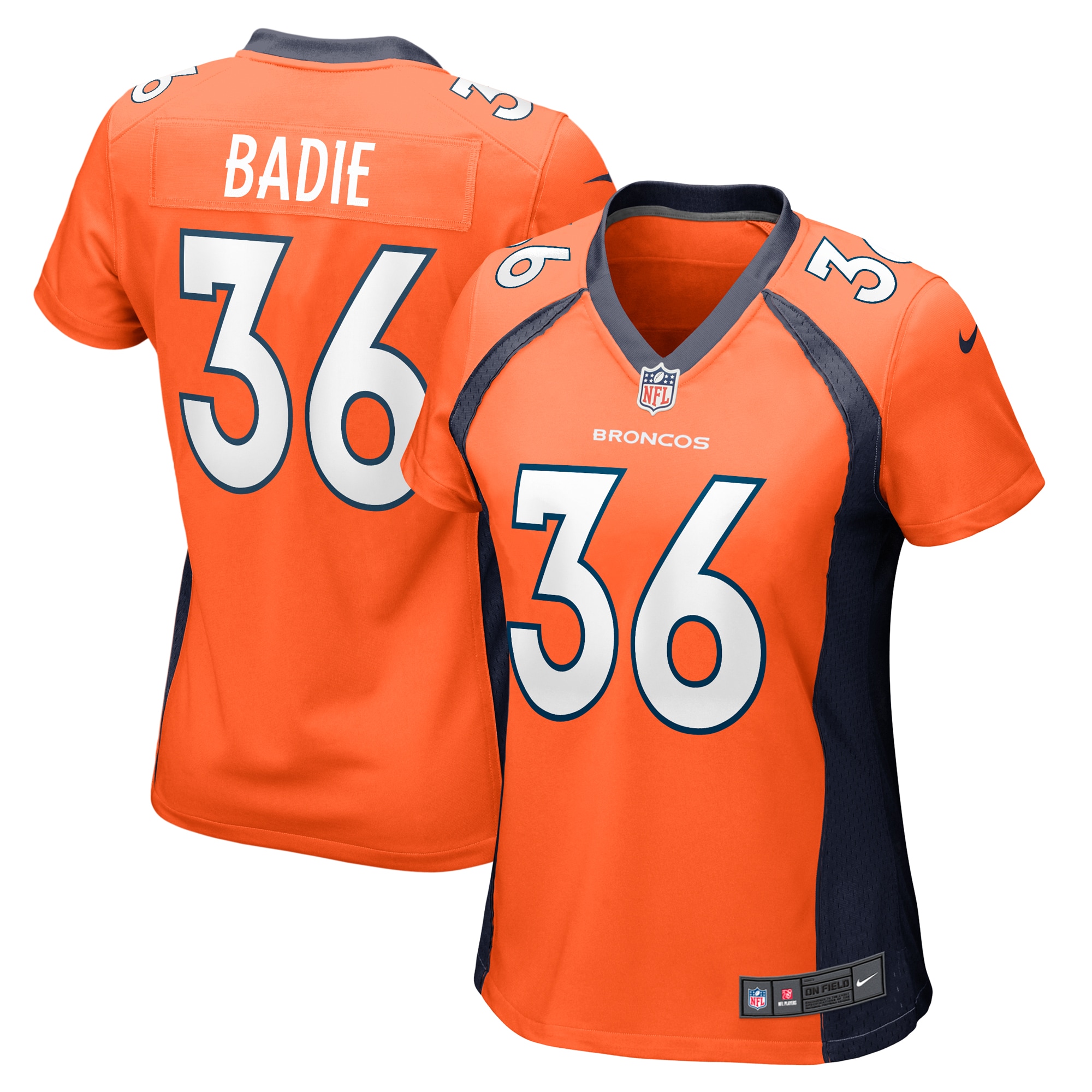 Women's Denver Broncos Tyler Badie Orange Team Game Jersey JS1682 Saliibo