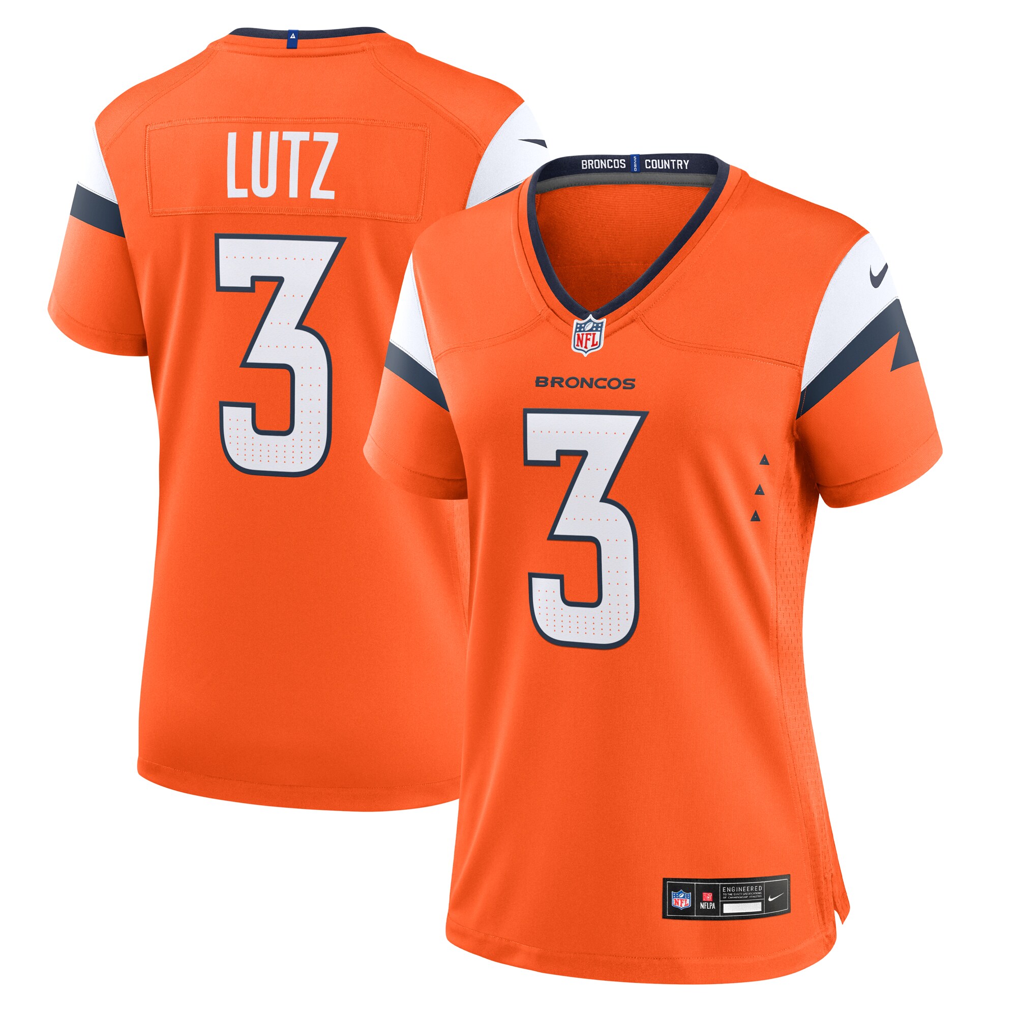 Women's Denver Broncos Wil Lutz Orange Team Game Jersey JS6194 Saliibo