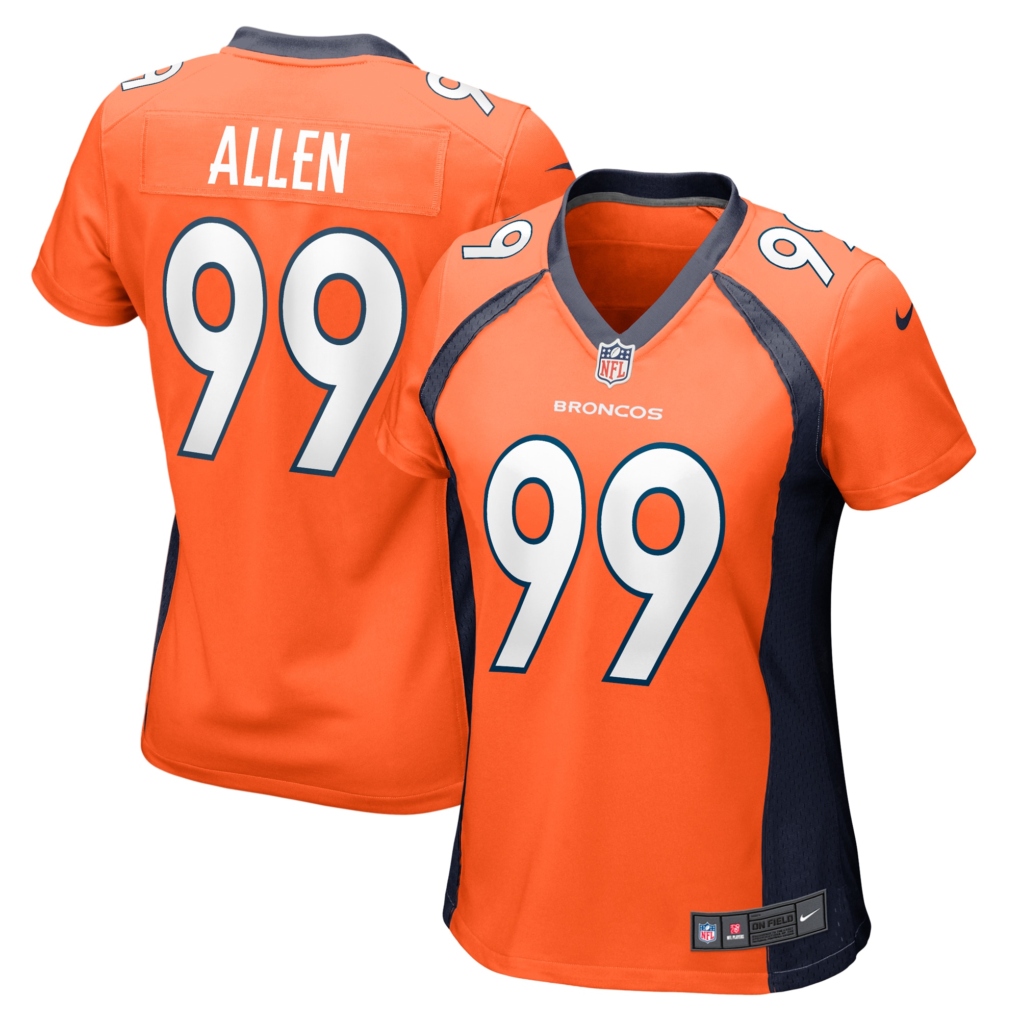 Women's Denver Broncos Zach Allen Orange Game Player Jersey JS1889 Saliibo
