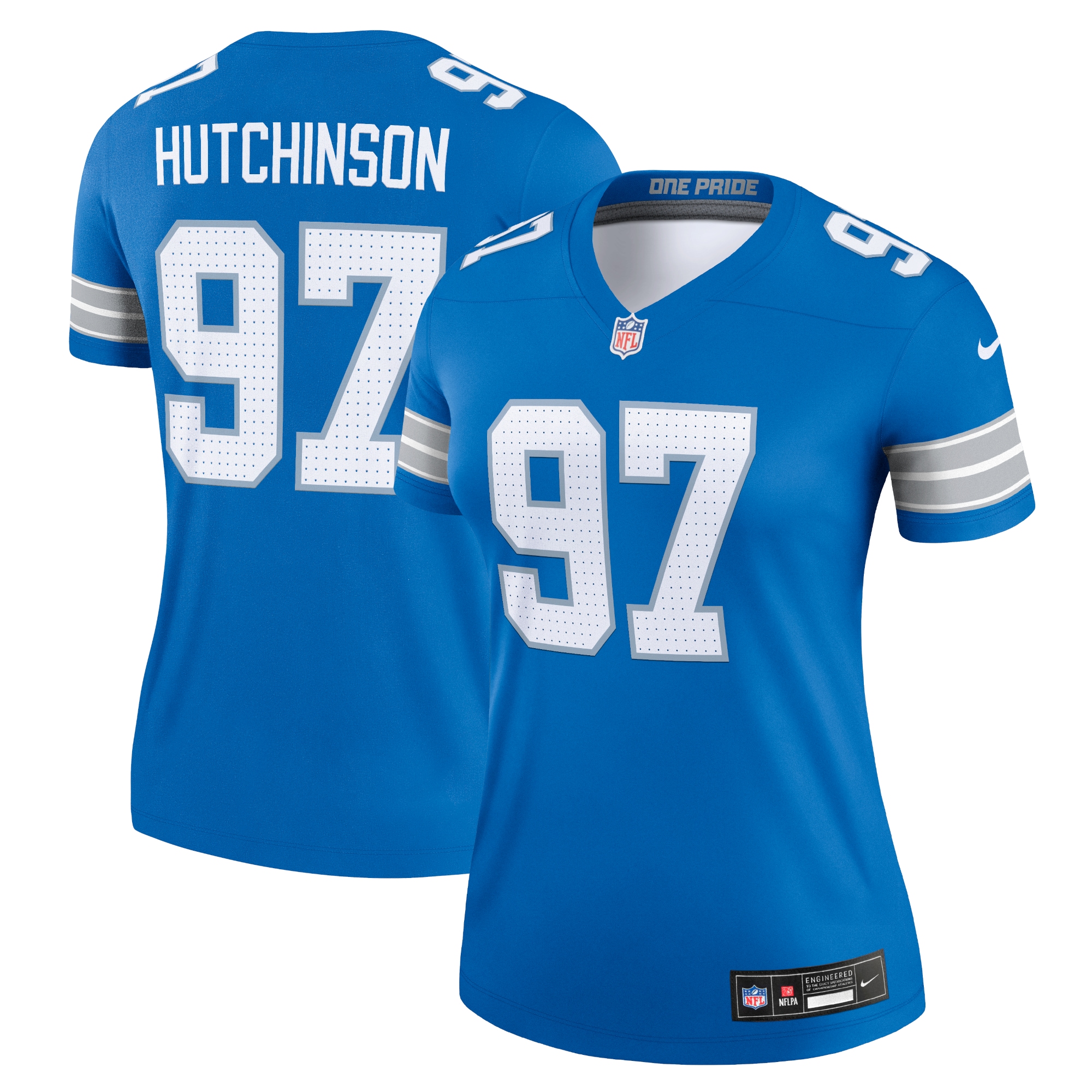 Women's Detroit Lions Aidan Hutchinson Blue Legend Player Performance Top JS5316 Saliibo