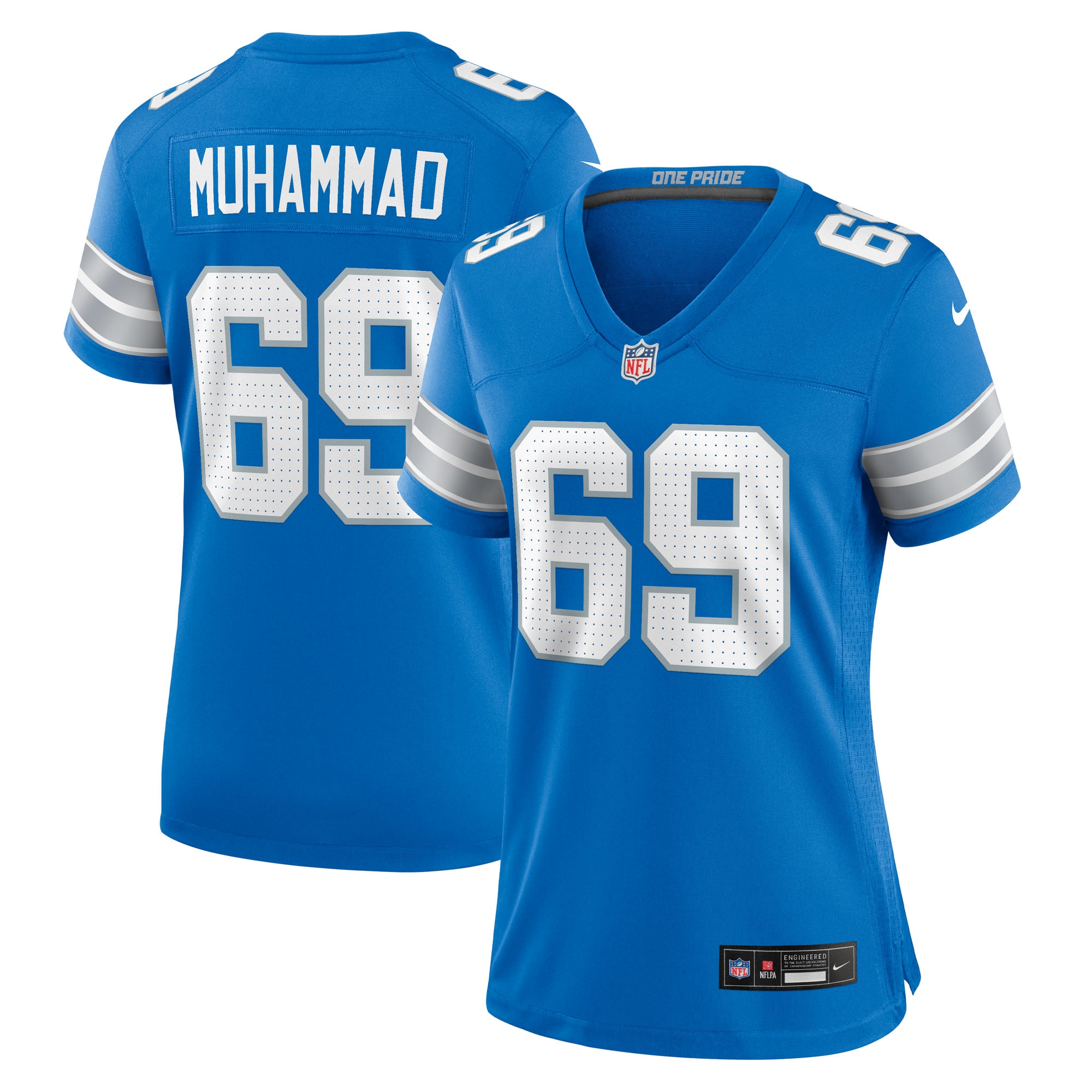 Women's Detroit Lions Al-Quadin Muhammad Blue Team Game Jersey JS9181 Saliibo