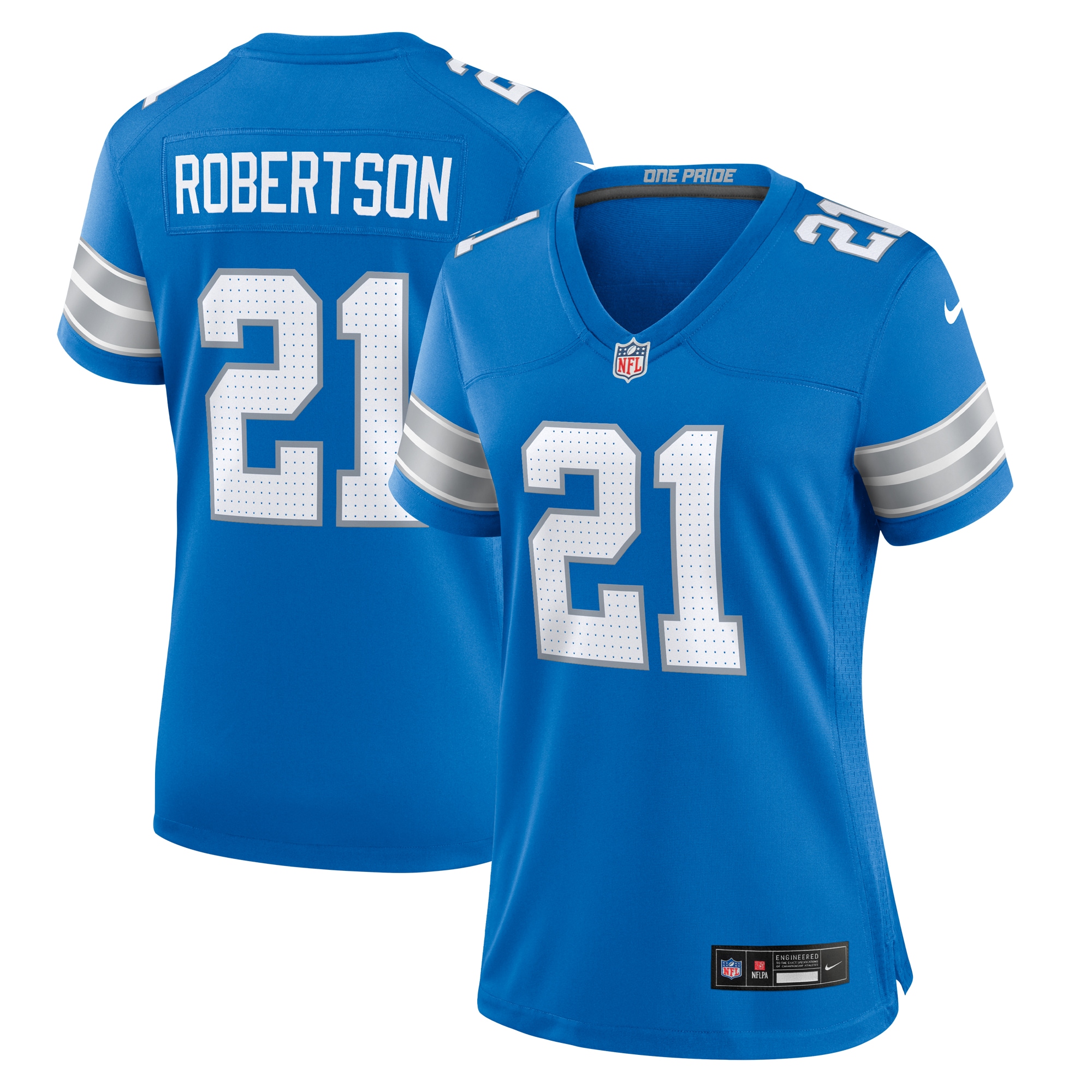 Women's Detroit Lions Amik Robertson Blue Team Game Jersey JS6048 Saliibo