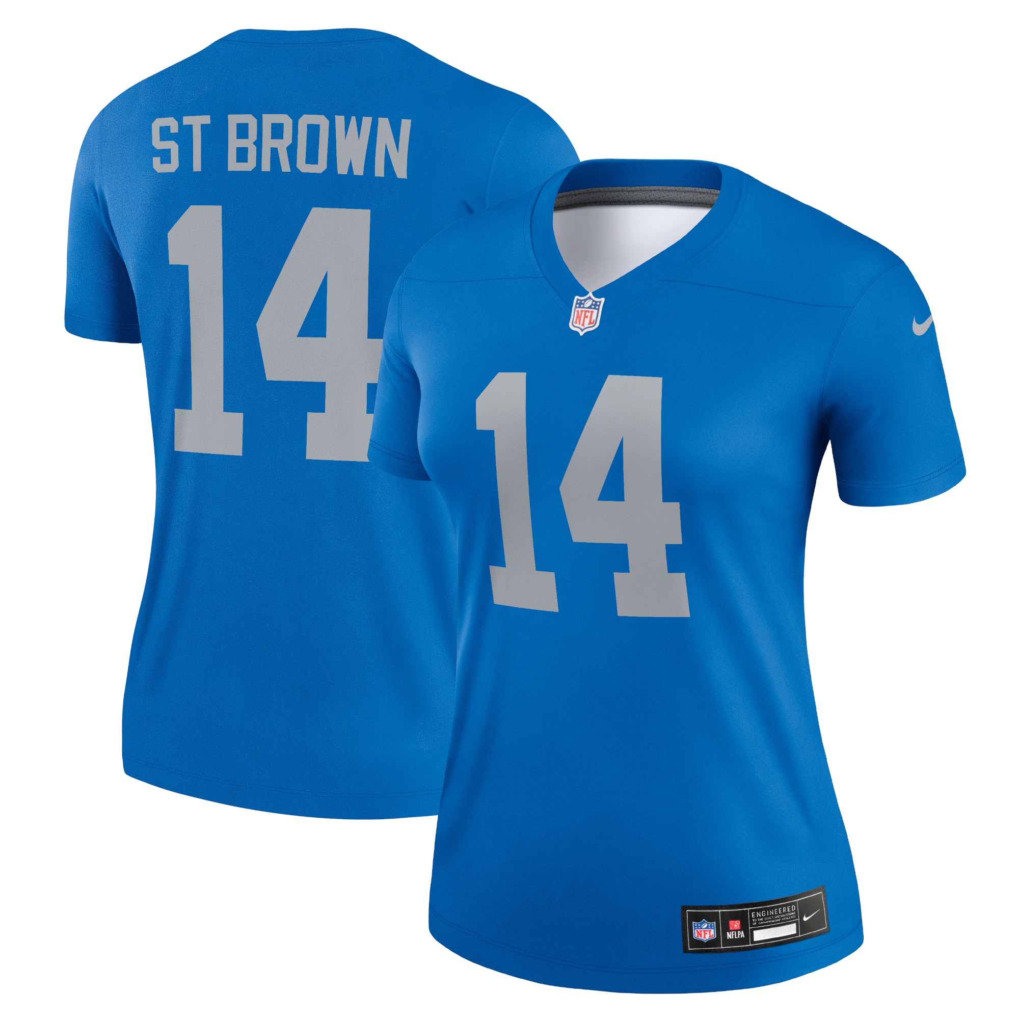 Women's Detroit Lions Amon-Ra St. Brown Blue Alternate Legend Player Performance Top JS7611 Saliibo