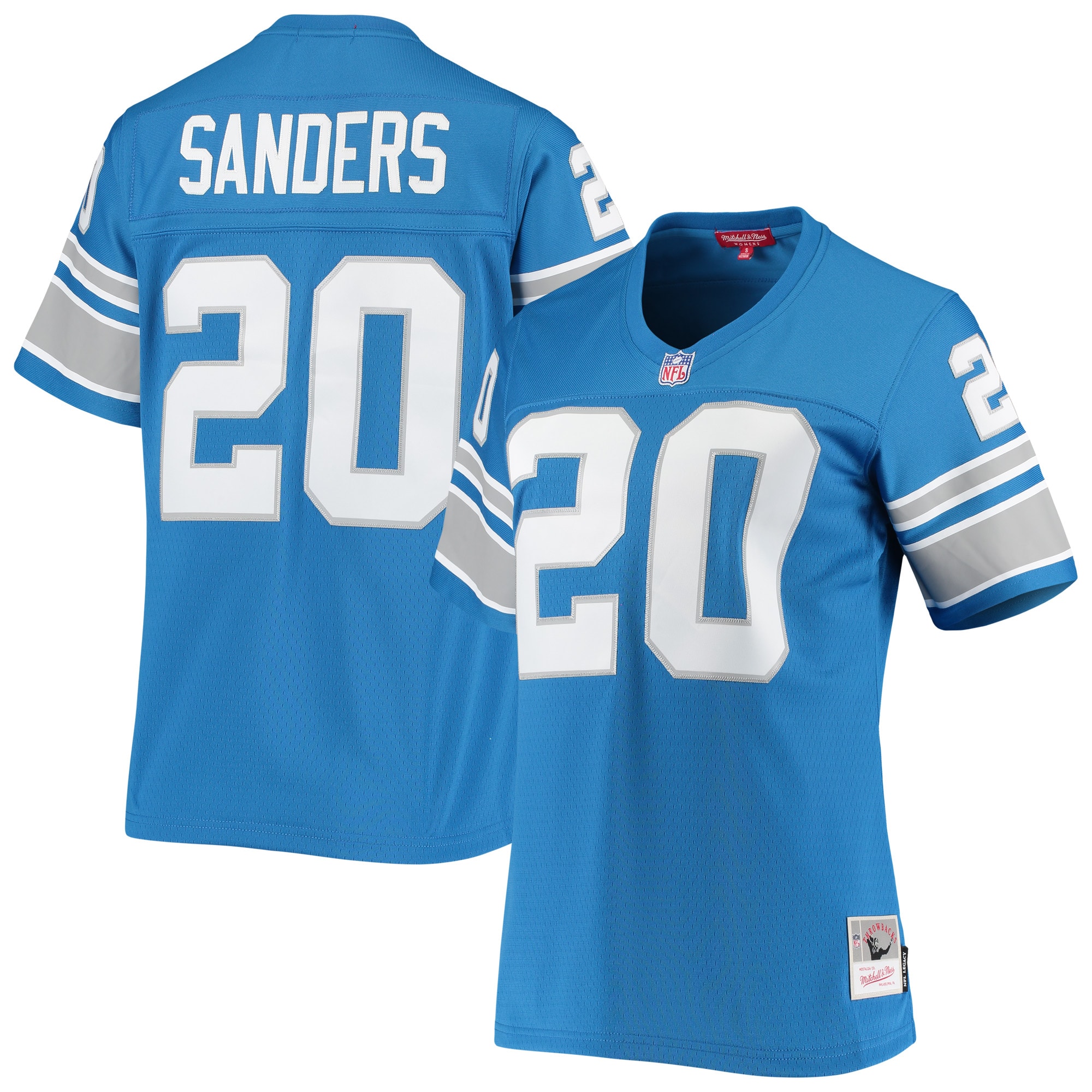 Women's Detroit Lions Barry Sanders Mitchell & Ness Blue 1996 Legacy Jersey JS1697 Saliibo