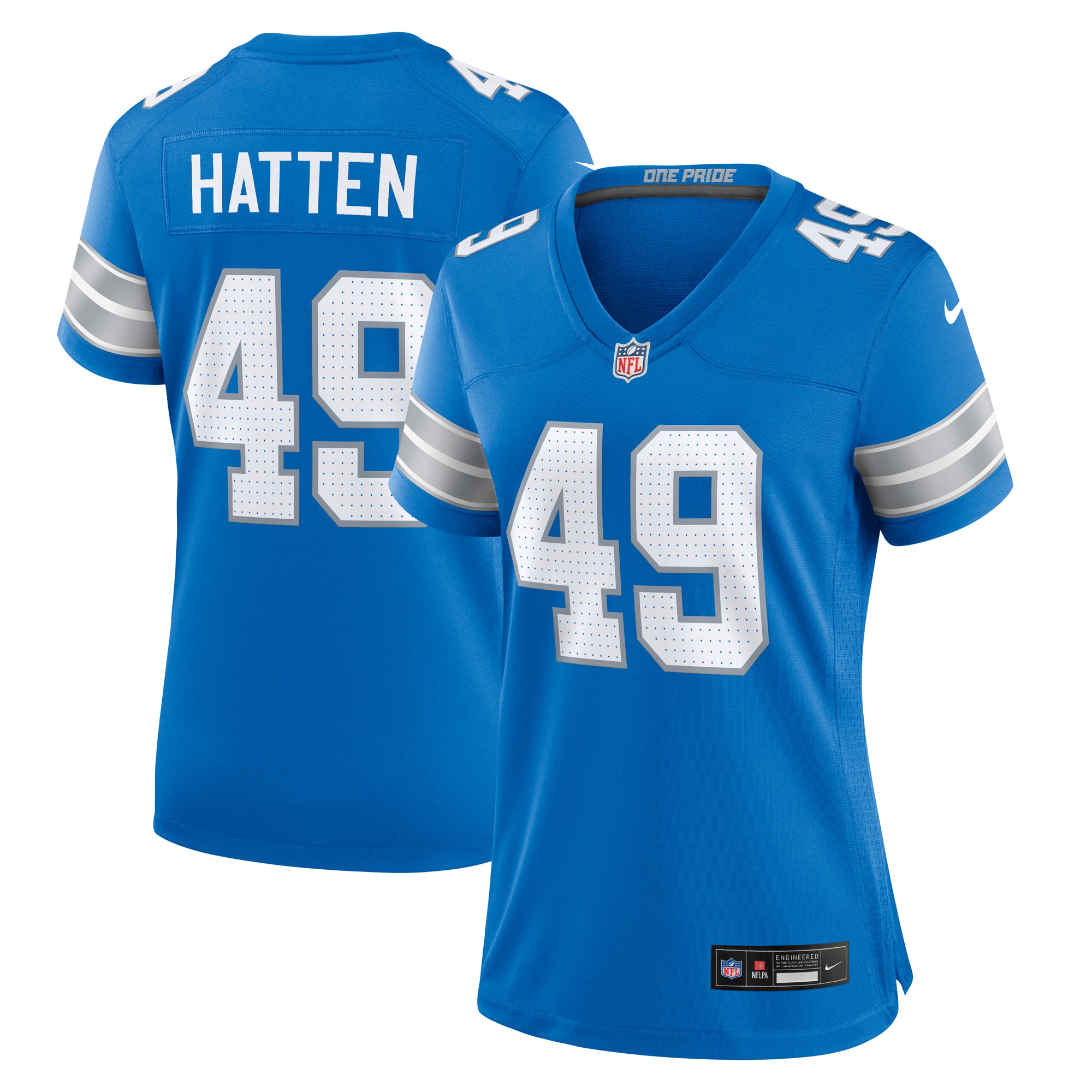 Women's Detroit Lions Hogan Hatten Blue Game Jersey JS2012 Saliibo