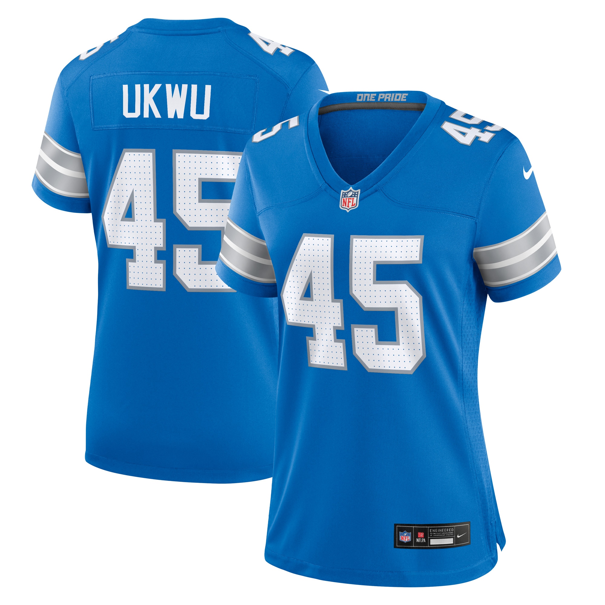 Women's Detroit Lions Isaac Ukwu Blue Game Jersey JS2366 Saliibo