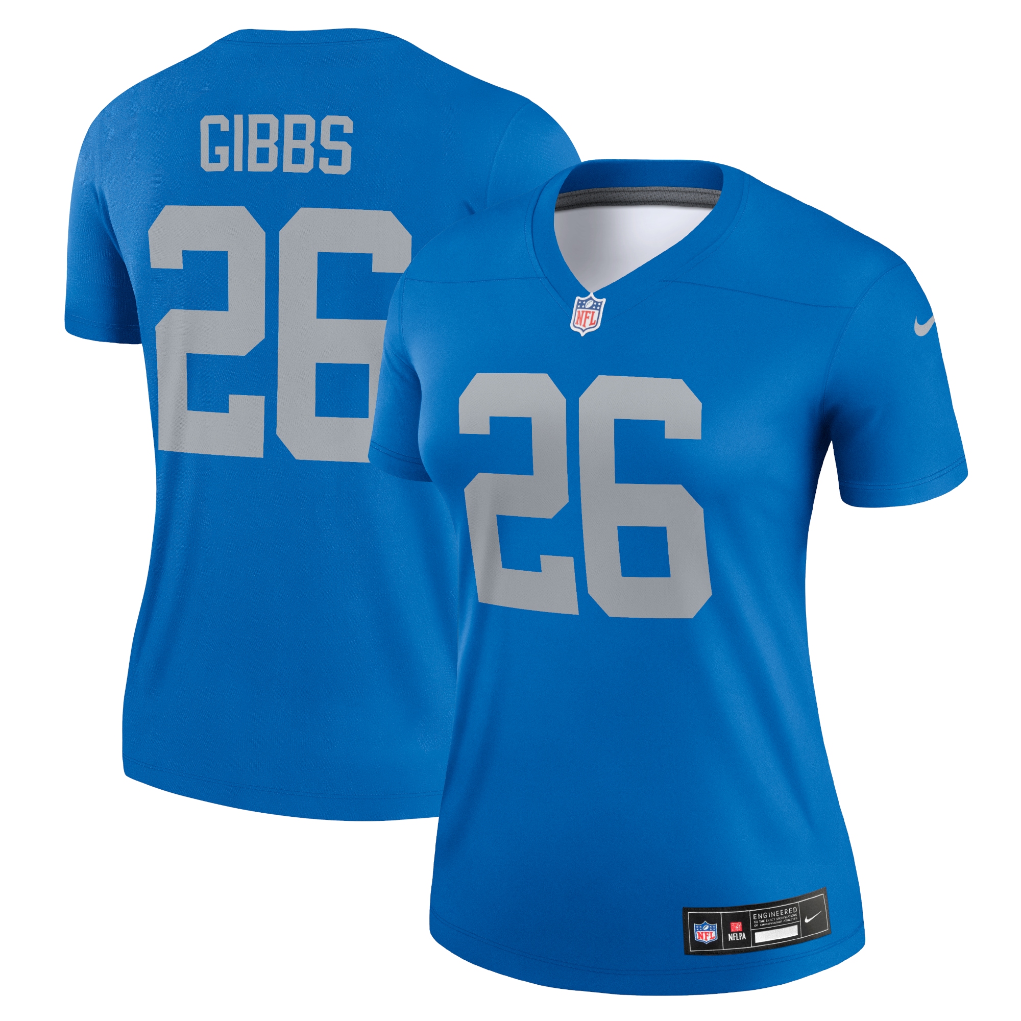 Women's Detroit Lions Jahmyr Gibbs Blue Alternate Legend Player Performance Top JS5373 Saliibo