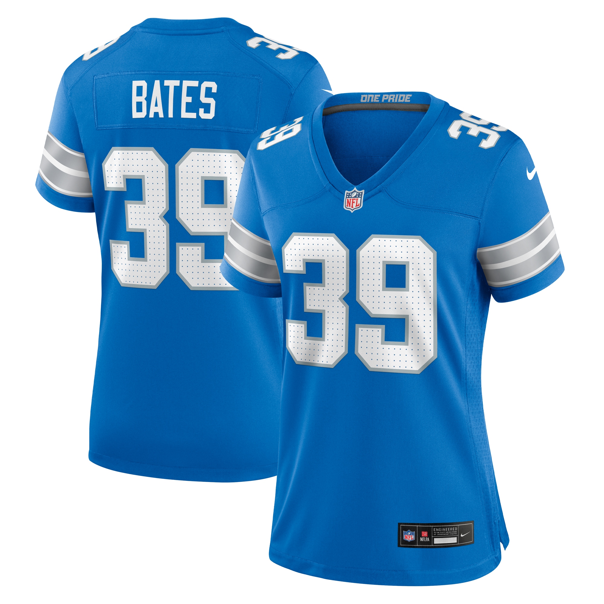 Women's Detroit Lions Jake Bates Blue Team Game Jersey JS4877 Saliibo
