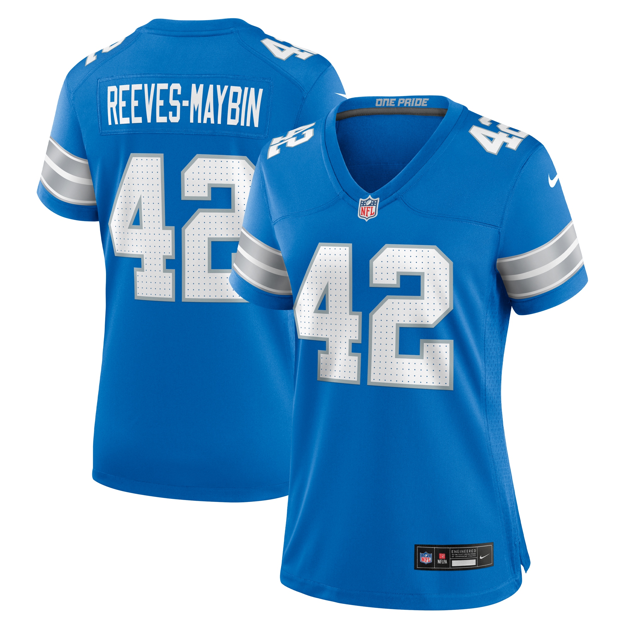 Women's Detroit Lions Jalen Reeves-Maybin Blue Team Game Jersey JS5342 Saliibo