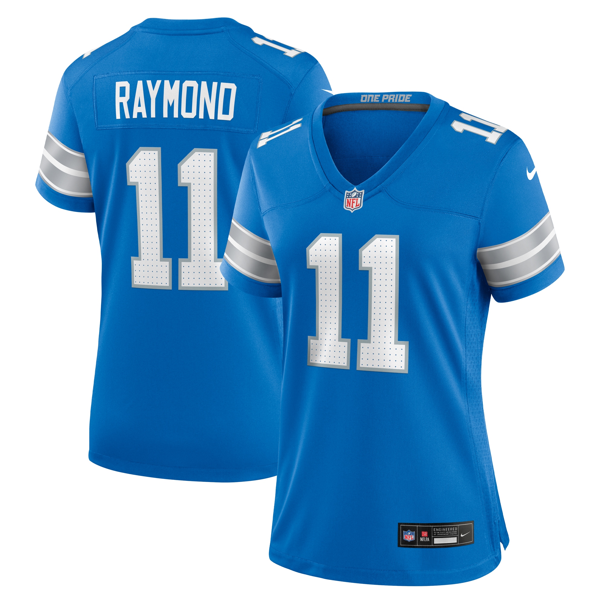 Women's Detroit Lions Kalif Raymond Blue Team Game Jersey JS6384 Saliibo