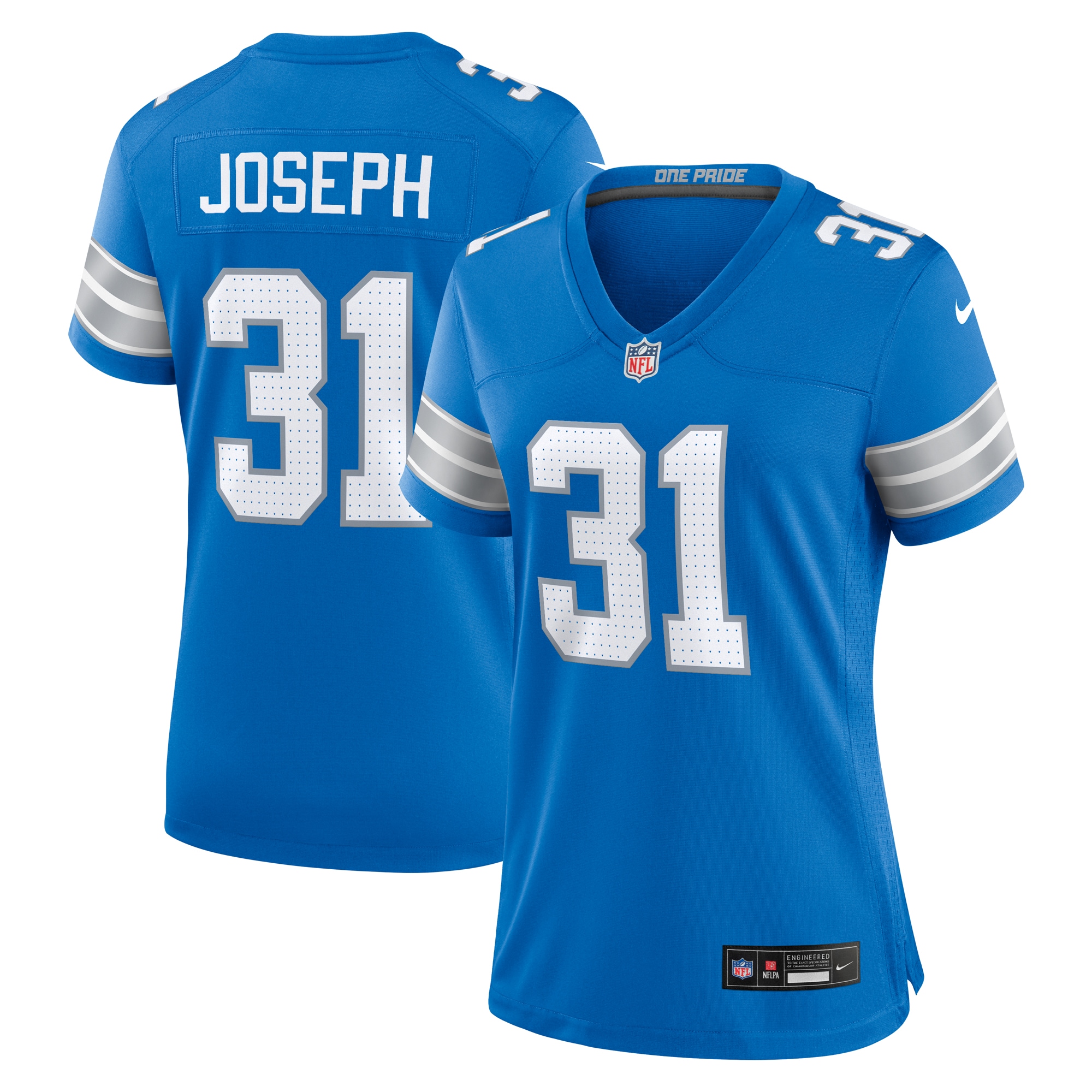 Women's Detroit Lions Kerby Joseph Blue Team Game Jersey JS5735 Saliibo