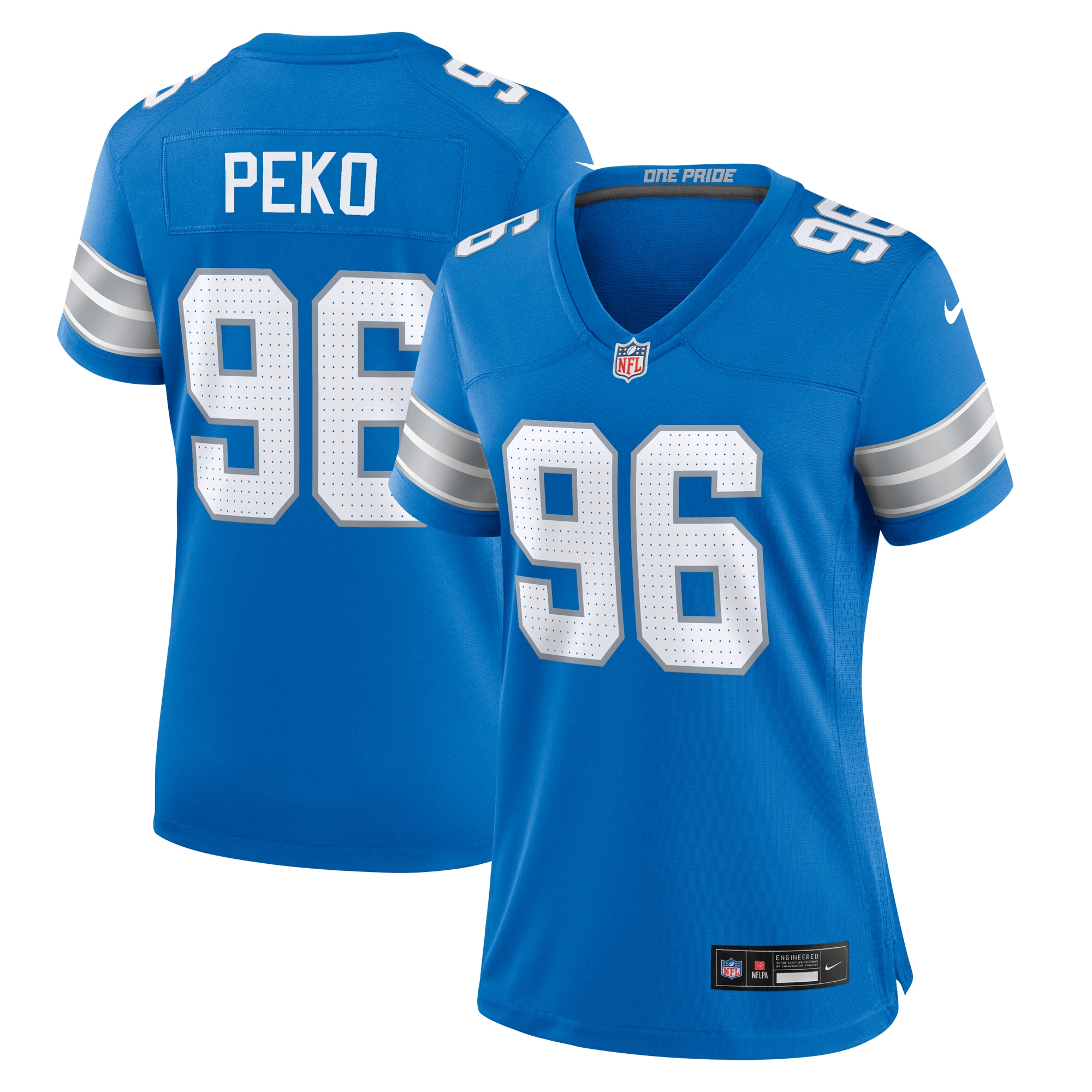 Women's Detroit Lions Kyle Peko Blue Game Jersey JS9390 Saliibo