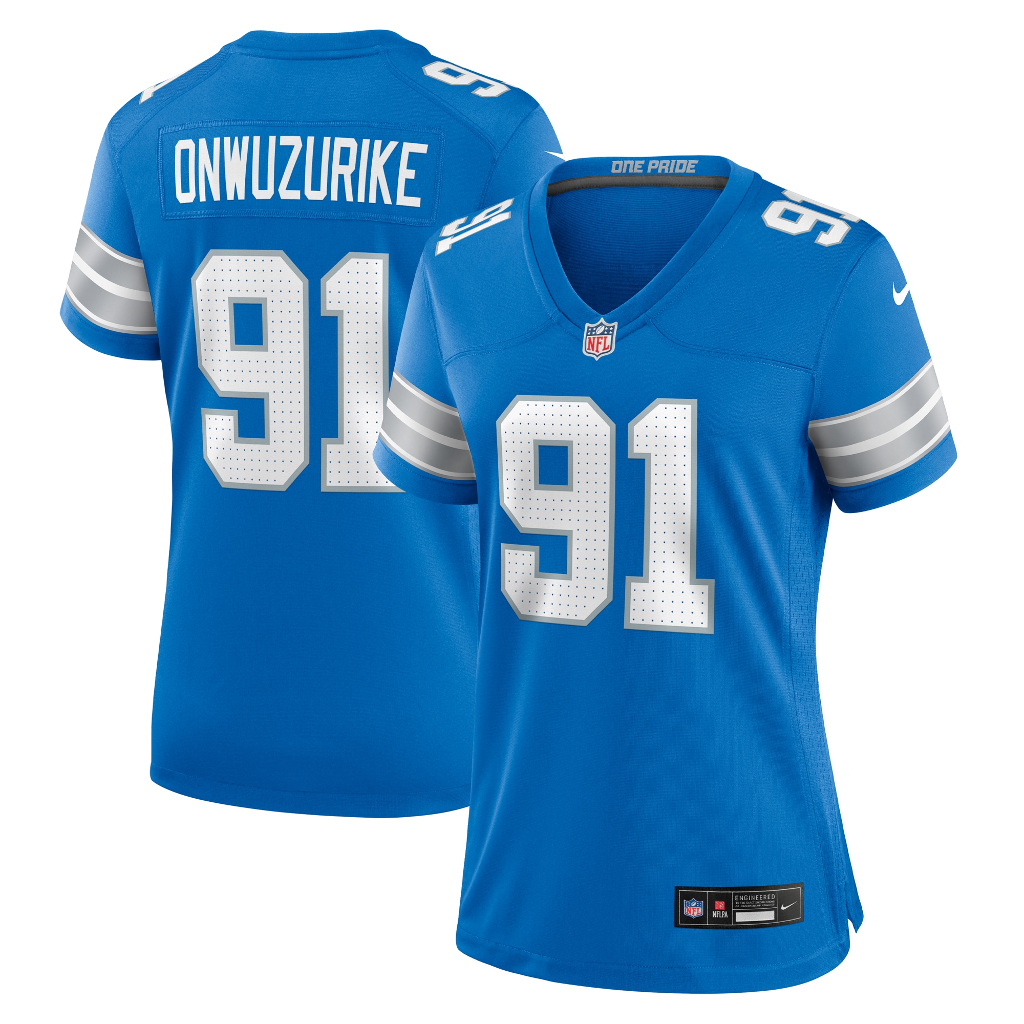 Women's Detroit Lions Levi Onwuzurike Blue Team Game Jersey JS5306 Saliibo