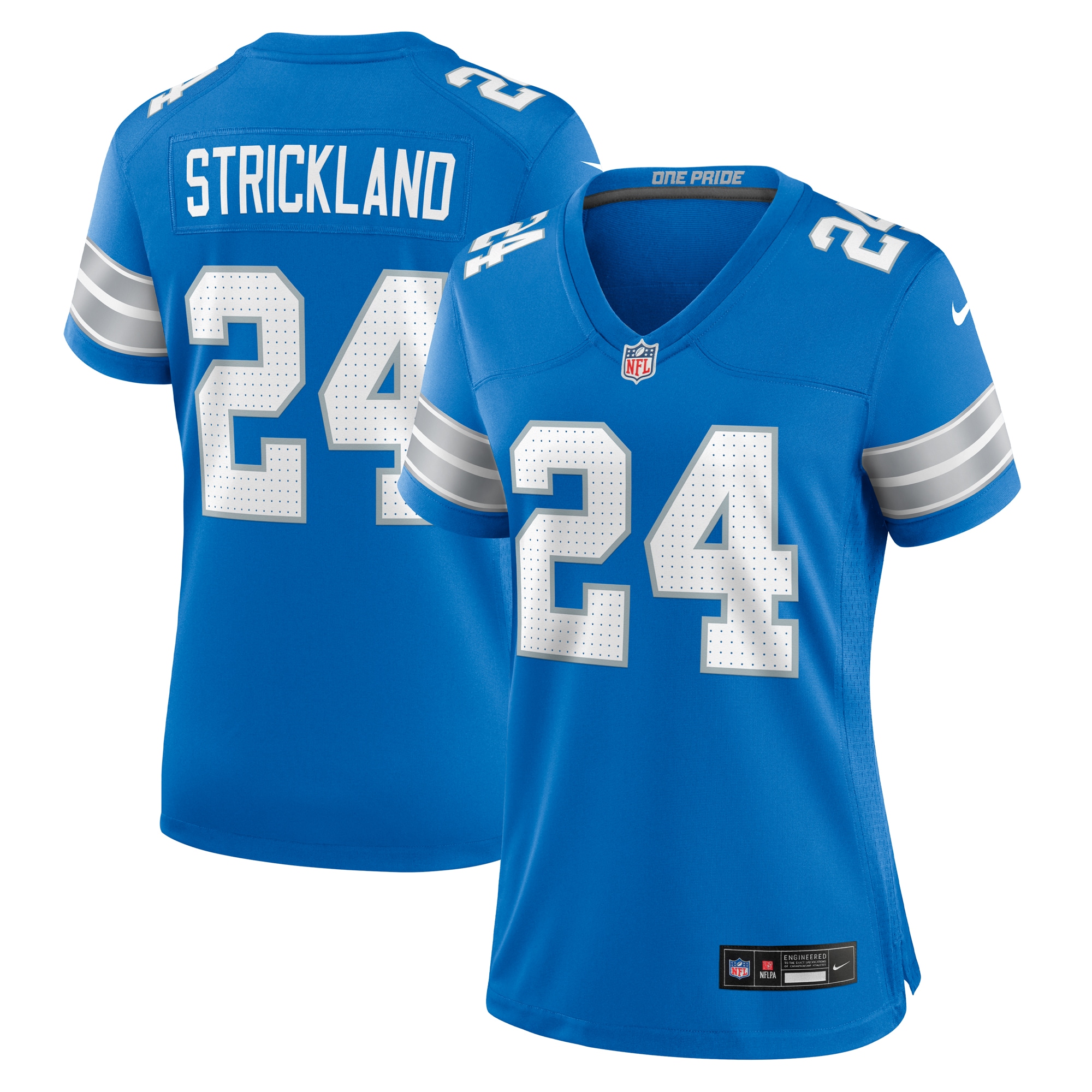 Women's Detroit Lions Loren Strickland Blue Team Game Jersey JS7758 Saliibo