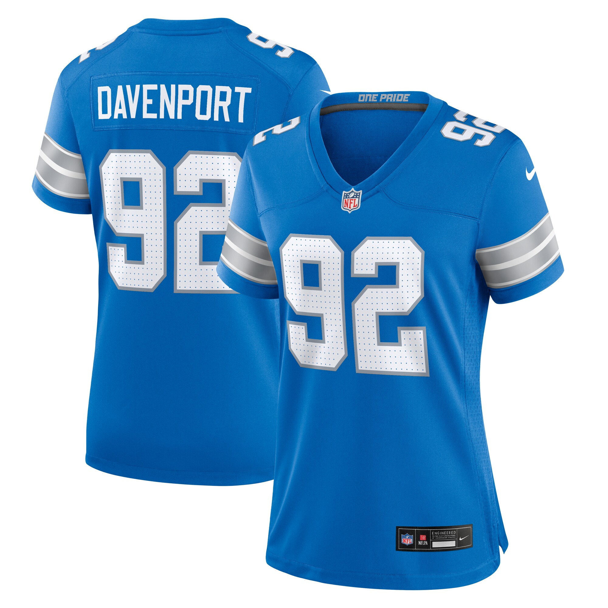 Women's Detroit Lions Marcus Davenport Blue Team Game Jersey JS8278 Saliibo