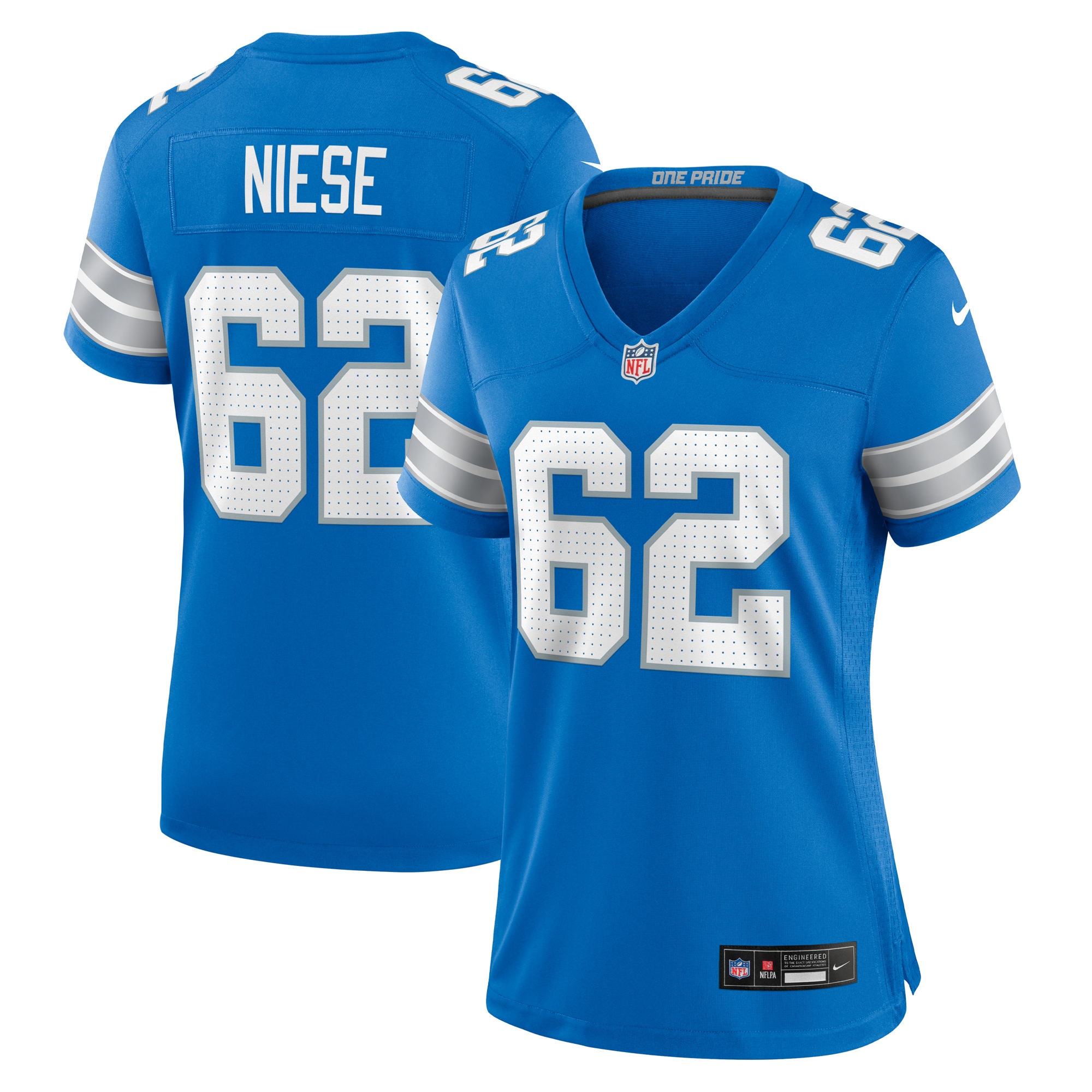 Women's Detroit Lions Michael Niese Blue Team Game Jersey JS6751 Saliibo