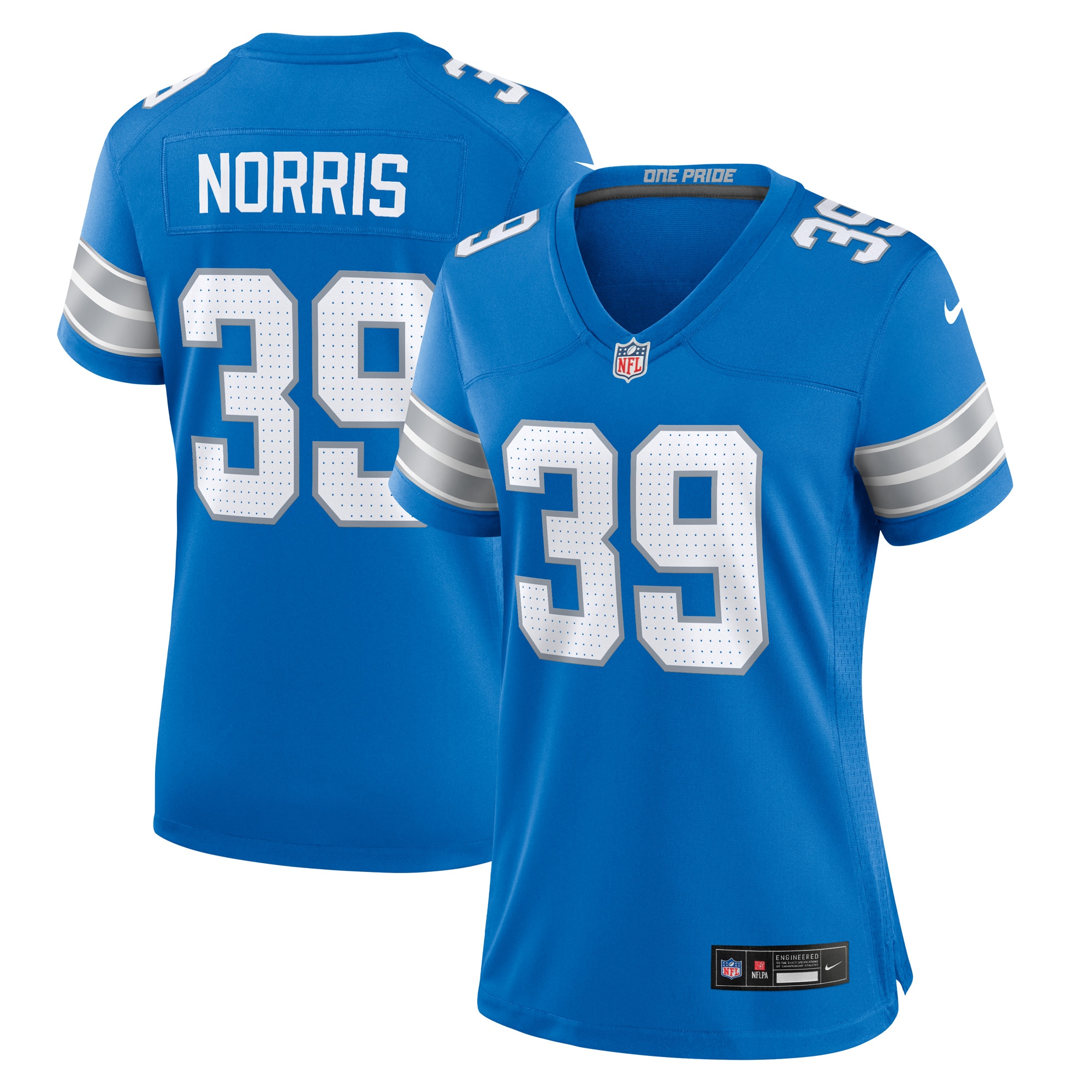 Women's Detroit Lions Morice Norris Blue Game Jersey JS6629 Saliibo