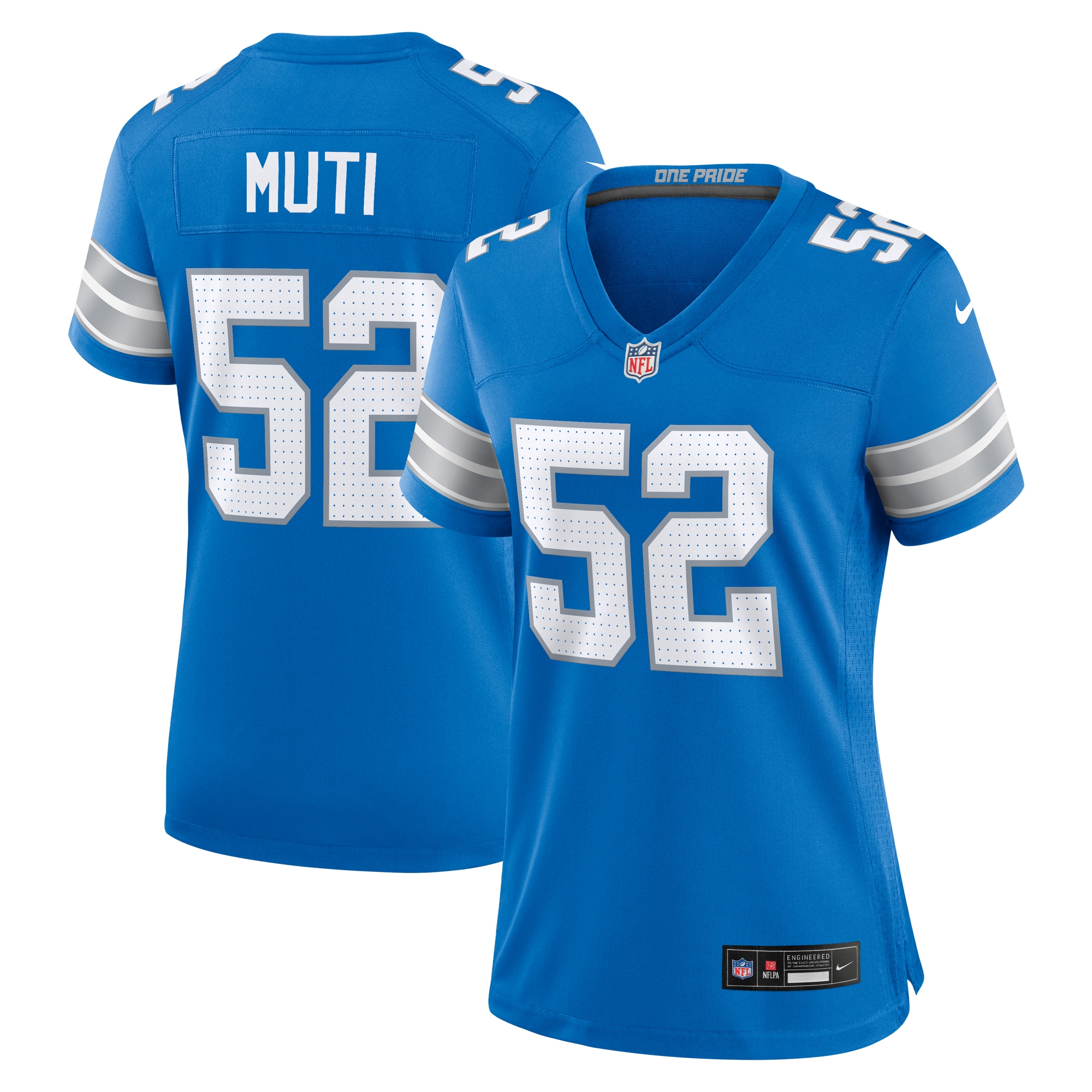Women's Detroit Lions Netane Muti Blue Game Jersey JS6139 Saliibo