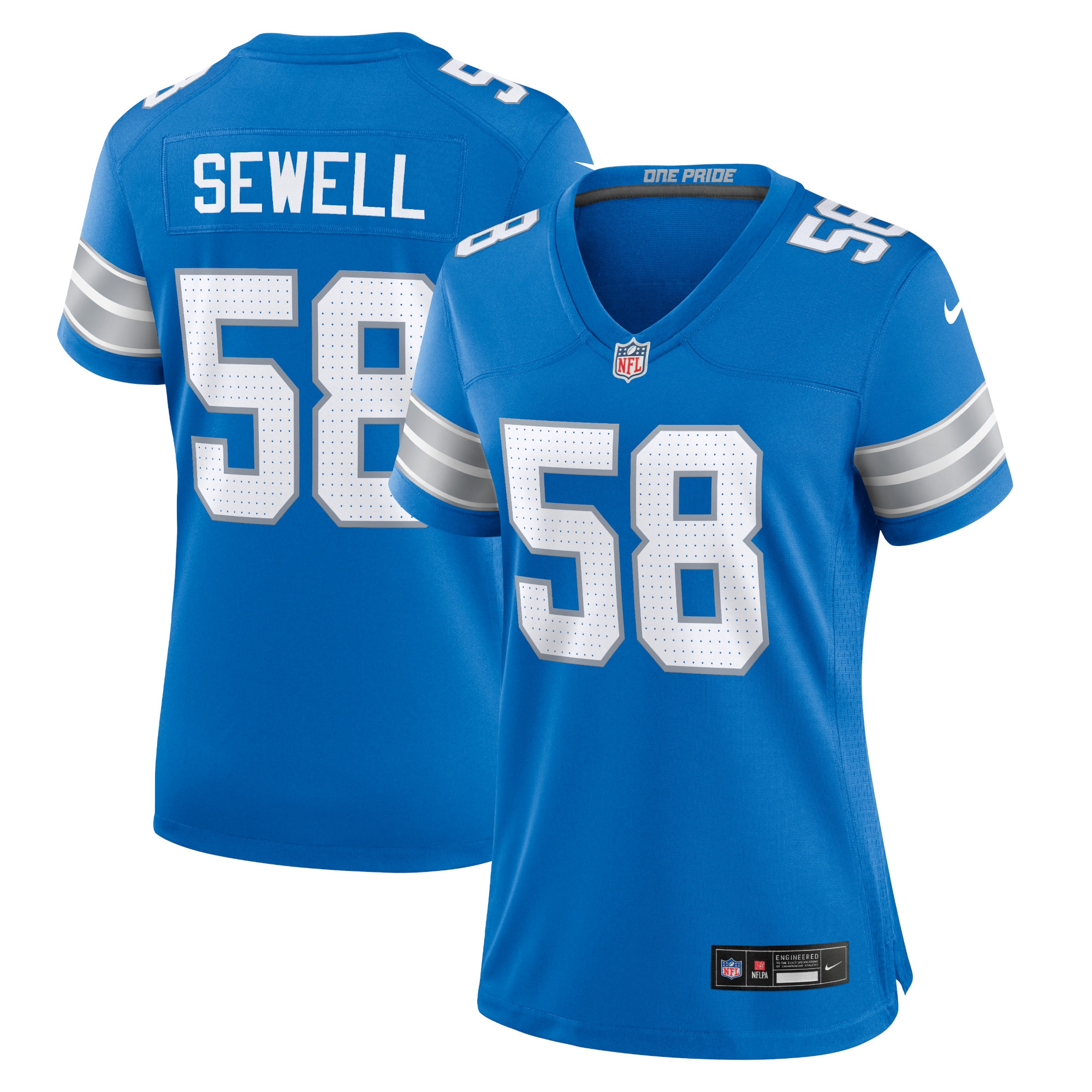 Women's Detroit Lions Penei Sewell Blue Game Jersey JS3874 Saliibo