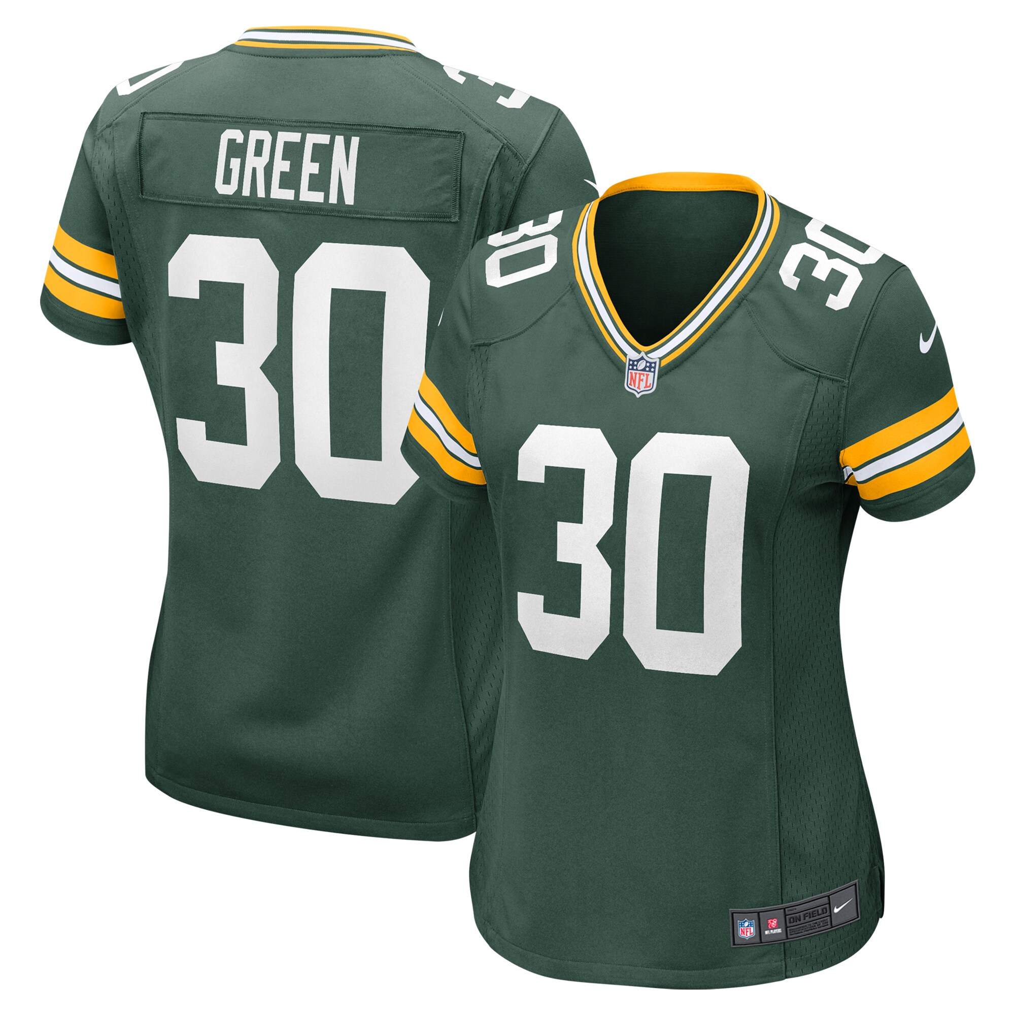 Women's Green Bay Packers Ahman Green Green Team Retired Player Game Jersey JS8235 Saliibo